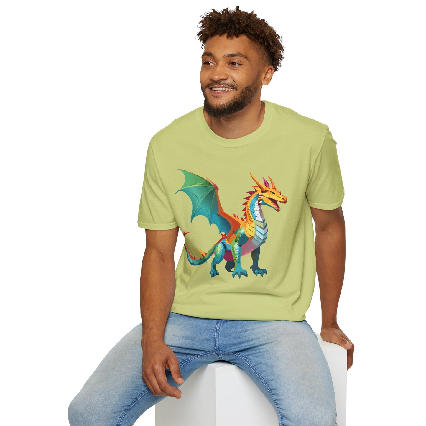 Dragon T Shirt Unisex Animal Design Tee Softstyle Gildan 64000 100 Percent Ring Spun Cotton