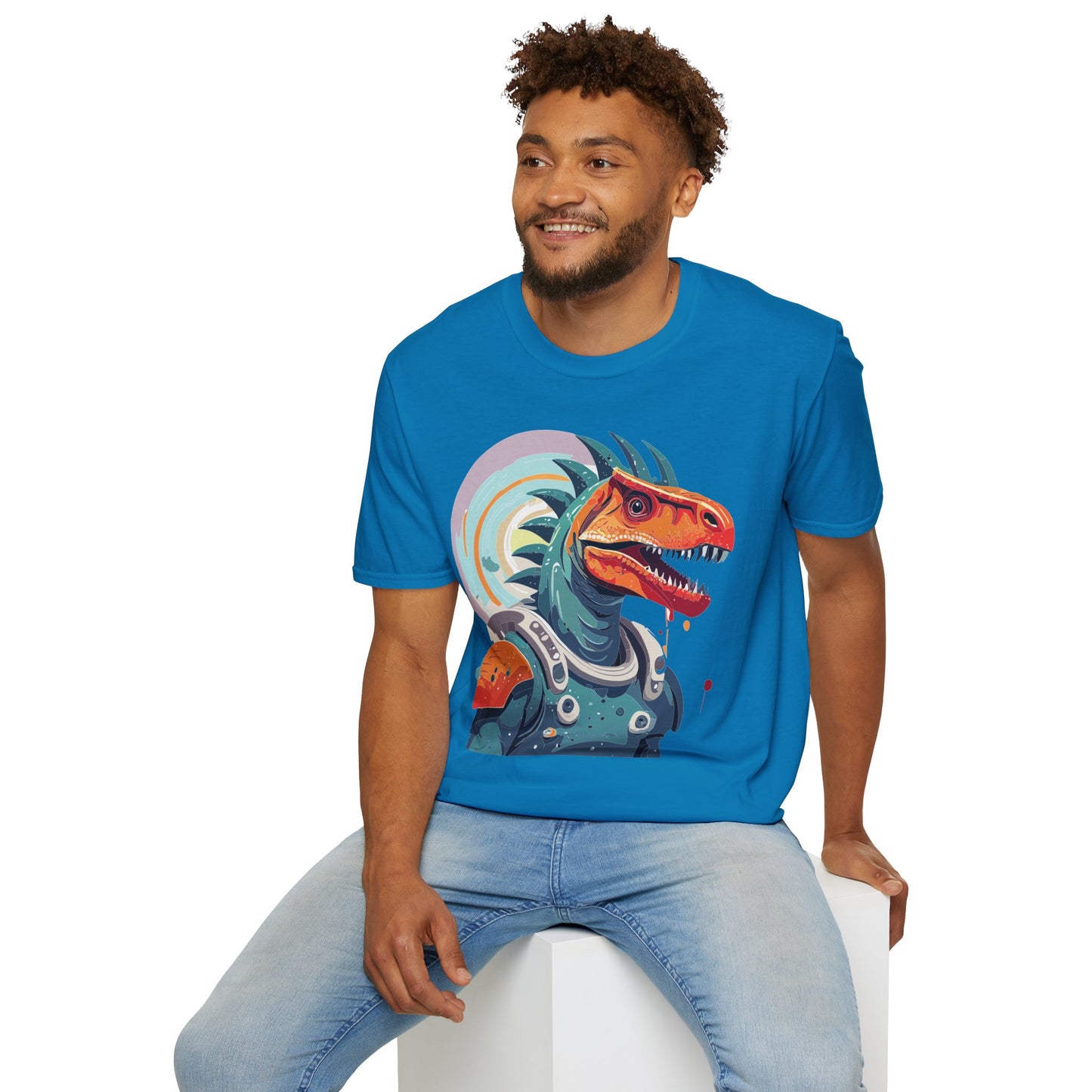 Unisex Gildan Softstyle 64000 Alien T Shirt With Cosmos Space Alien Art Graphic Tee