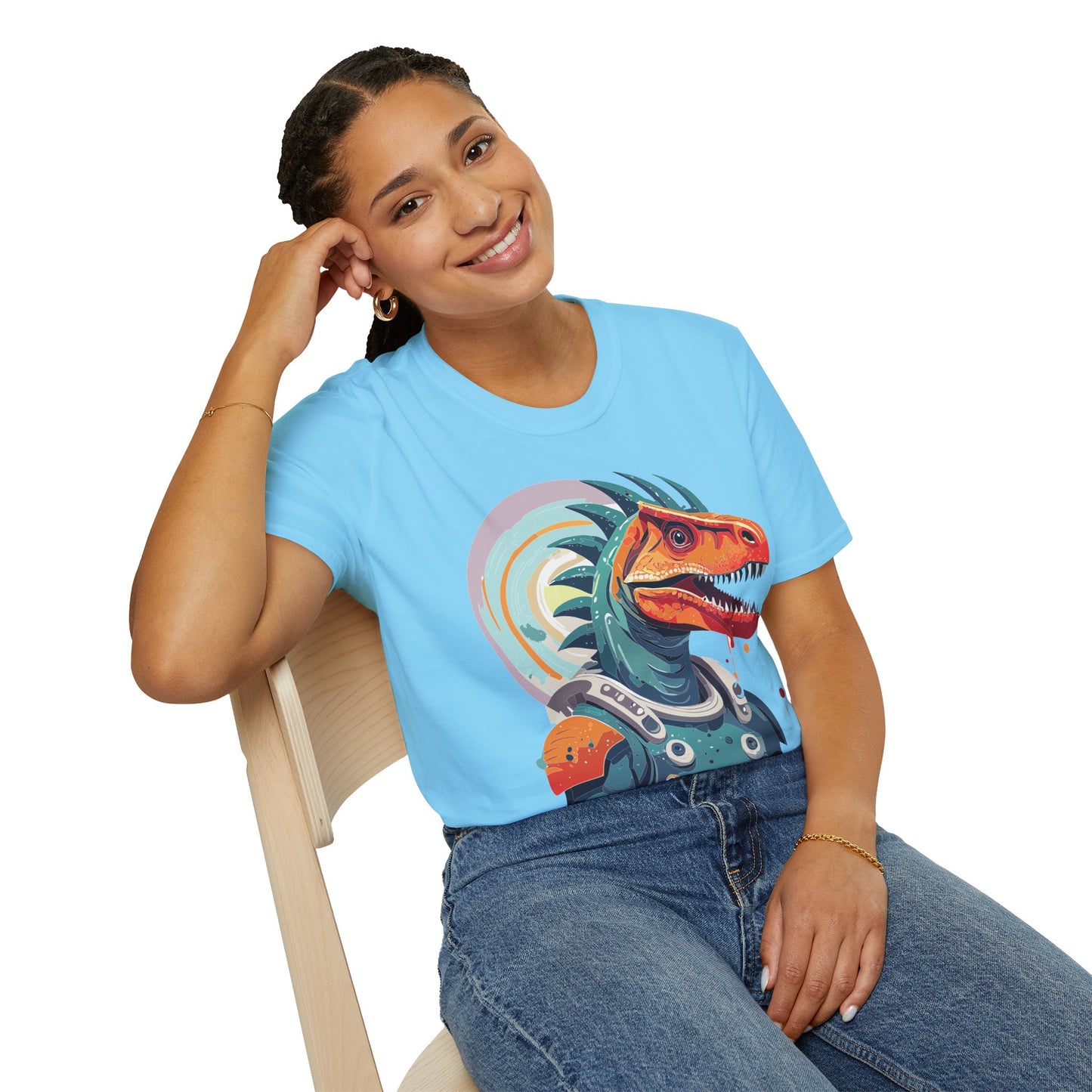 Unisex Gildan Softstyle 64000 Alien T Shirt With Cosmos Space Alien Art Graphic Tee