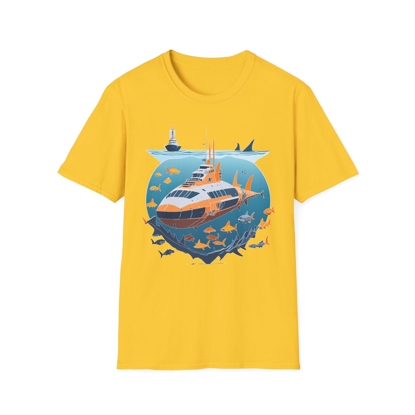 Ocean Tee Shirt, Ocean Shirt, Shirt with Ocean, U boat Tees, Shirt with U-Boat