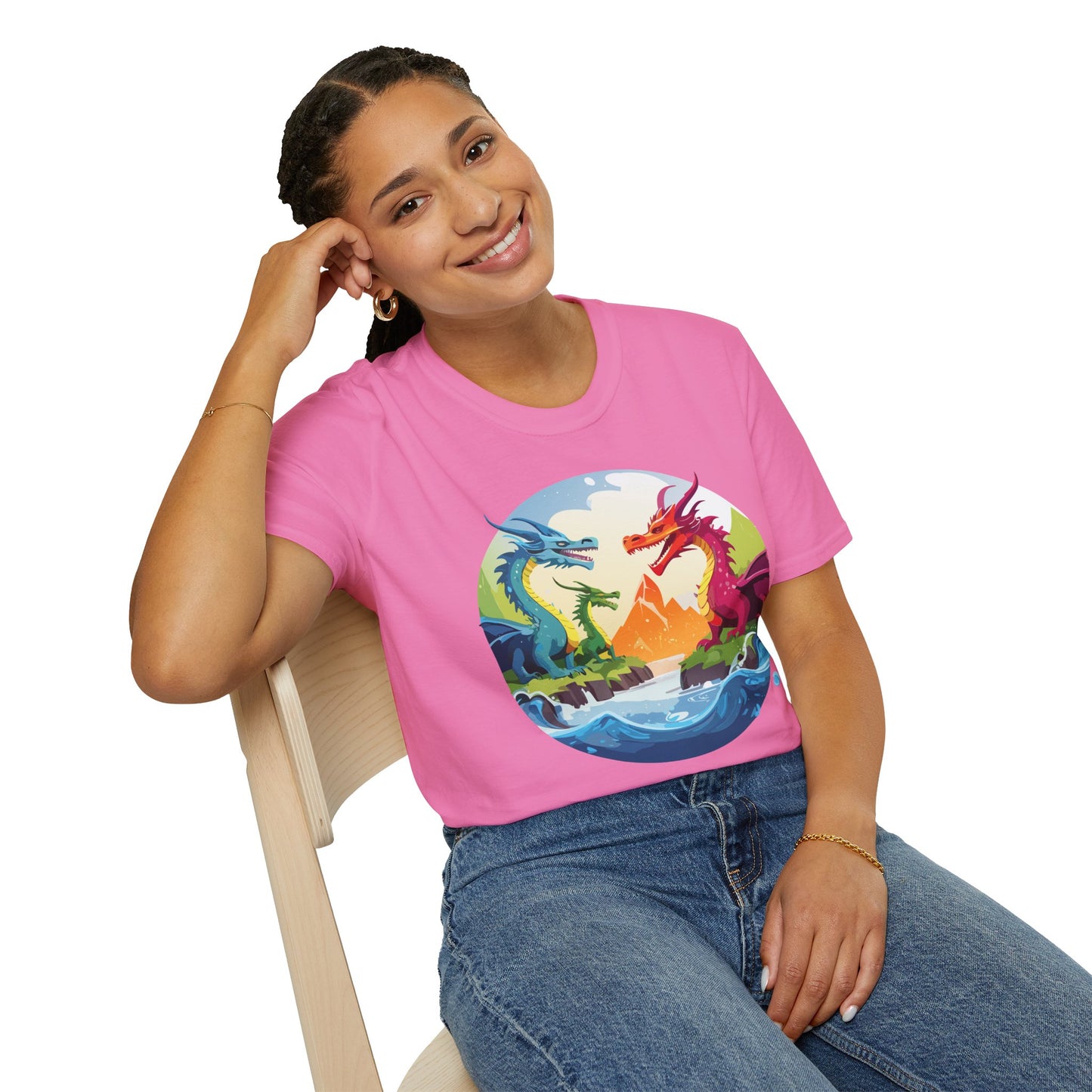 Dragon T Shirt Unisex Dragon Tee 100 Percent Ring Spun Cotton Softstyle Comfort Fit