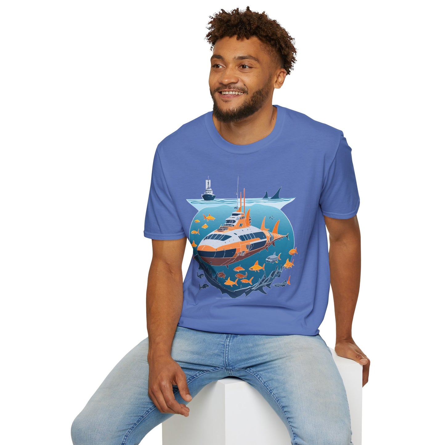 Ocean Tee Shirt, Ocean Shirt, Shirt with Ocean, U boat Tees, Shirt with U-Boat