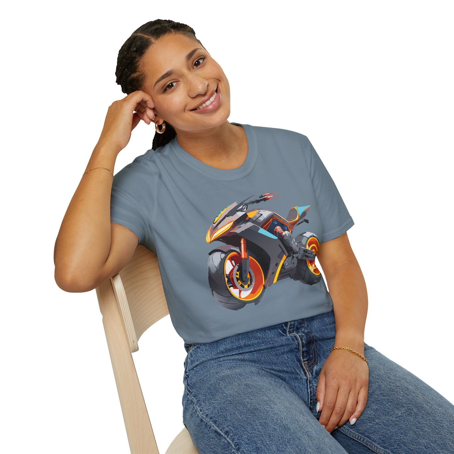 Unisex Bike T Shirt With Motorcycle Graphic MTB Tee Cotton Softstyle Comfort For Riders