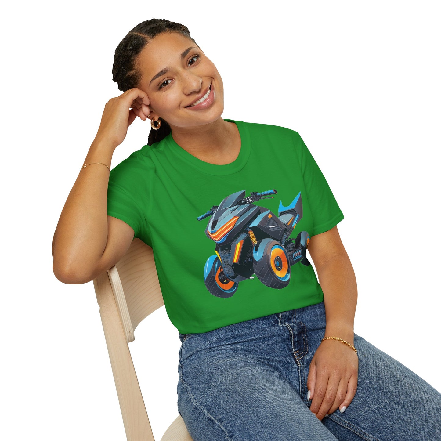 Unisex Motorcycle Art Design T Shirt Softstyle 64000 MTB Graphic Tee For Riders