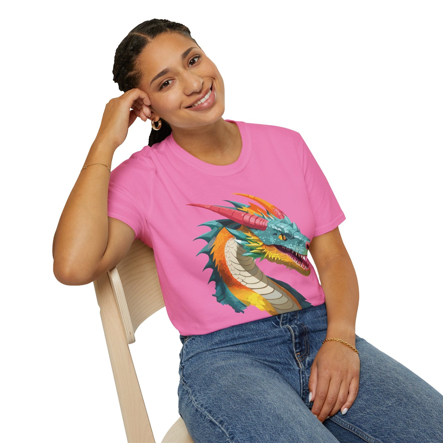 Dragon T Shirt Unisex Softstyle Art Design Tee With Animals Theme Gildan 64000 Premium Quality