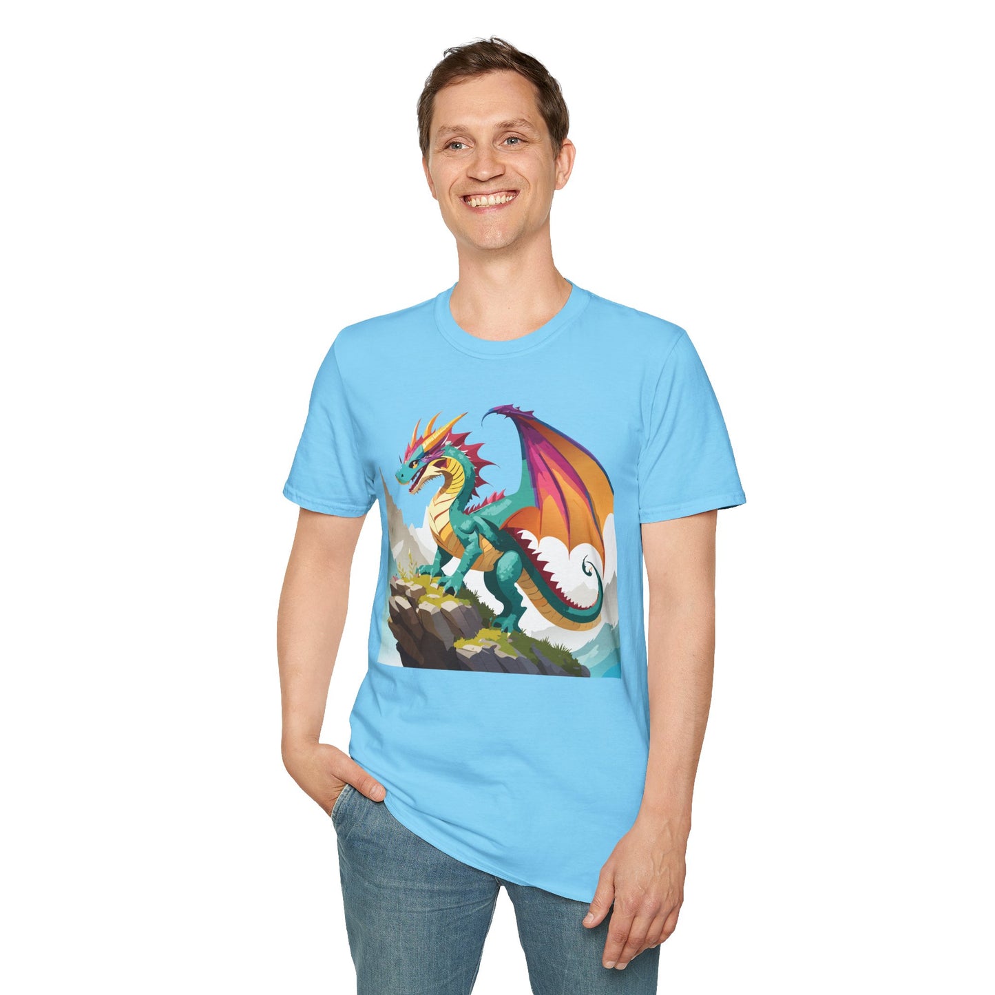 Dragon T Shirt Unisex Dragon Shirt With Animal Art Design Softstyle Cotton Tee Shirt