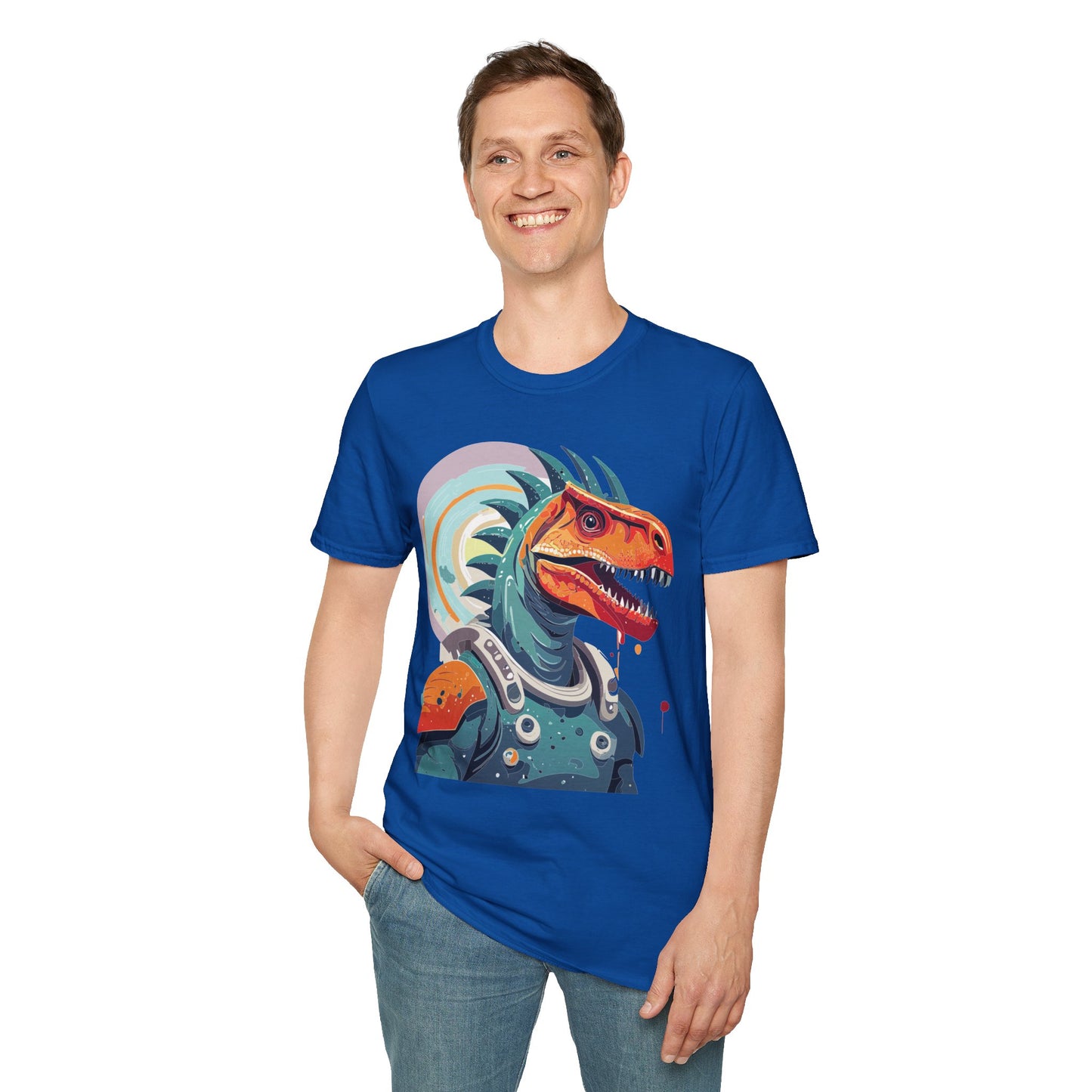 Unisex Gildan Softstyle 64000 Alien T Shirt With Cosmos Space Alien Art Graphic Tee