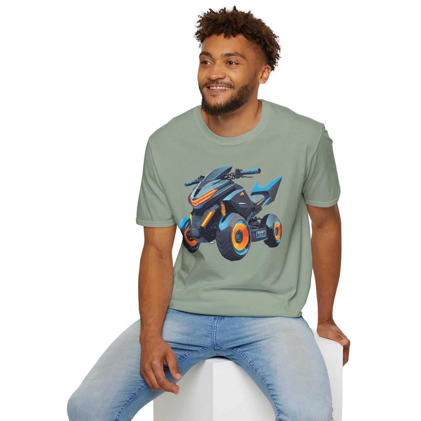 Unisex Motorcycle Art Design T Shirt Softstyle 64000 MTB Graphic Tee For Riders