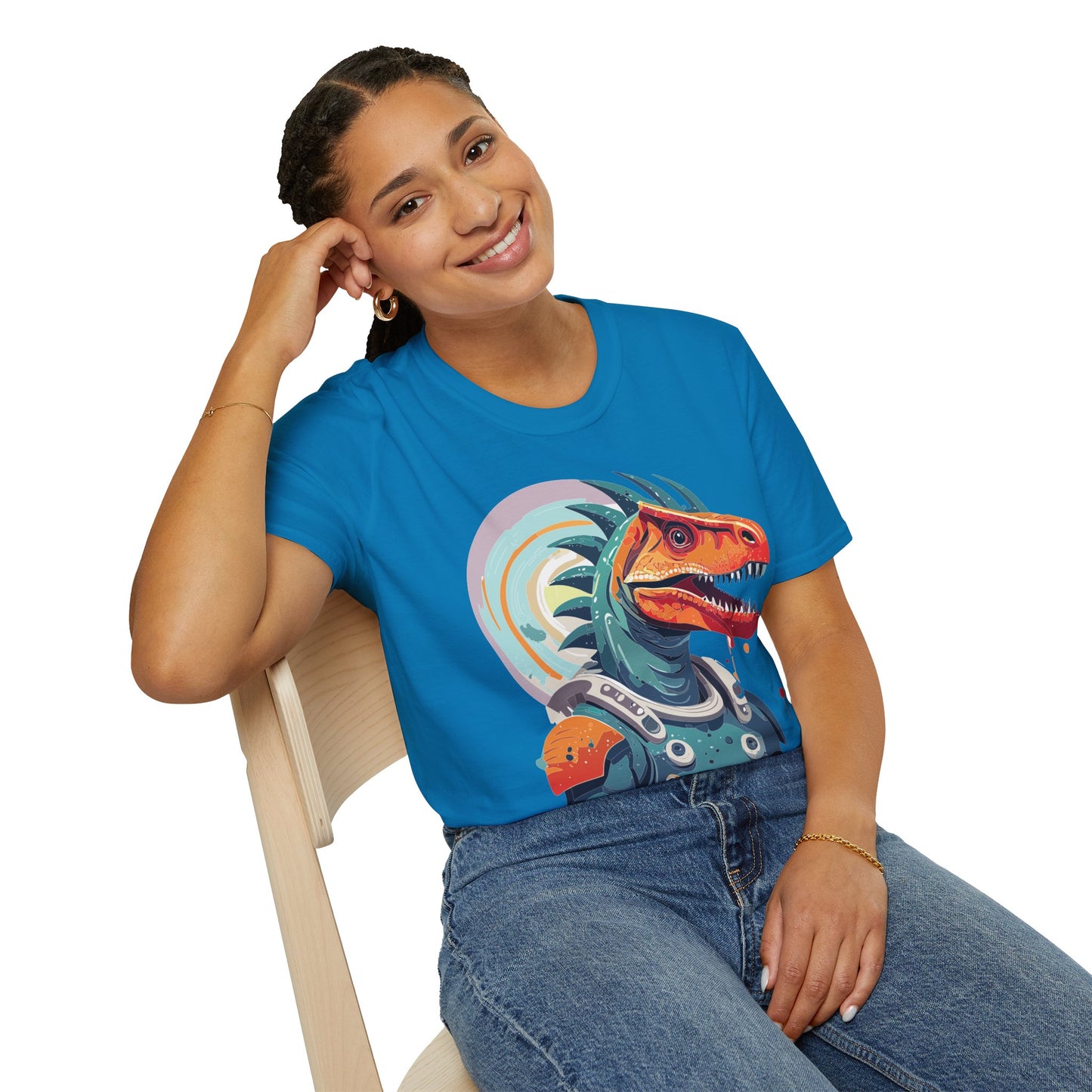 Unisex Gildan Softstyle 64000 Alien T Shirt With Cosmos Space Alien Art Graphic Tee