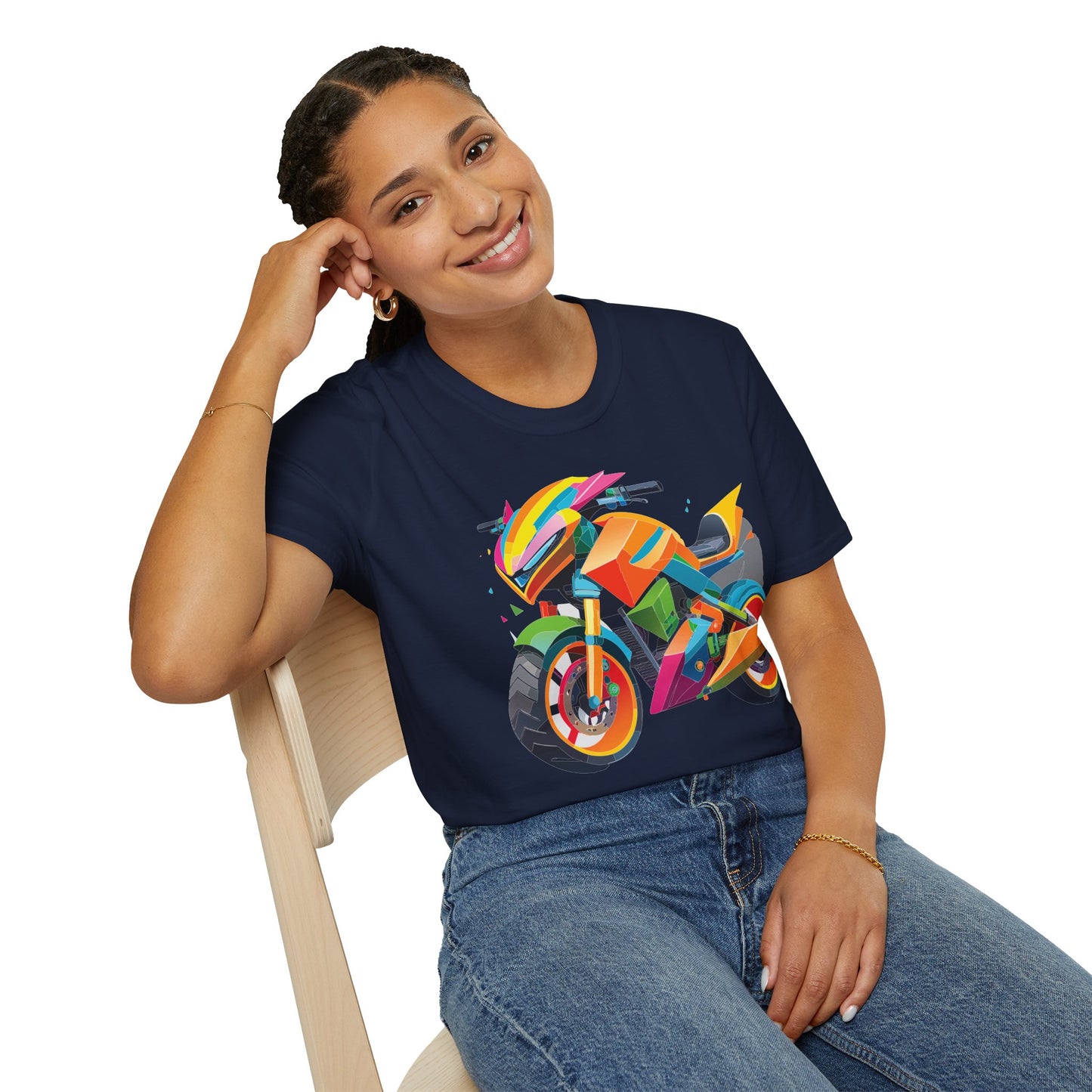 Unisex Bike T Shirt Moto Shirt MTB T Shirt With Art Design Softstyle Cotton Tee For Enthusiasts