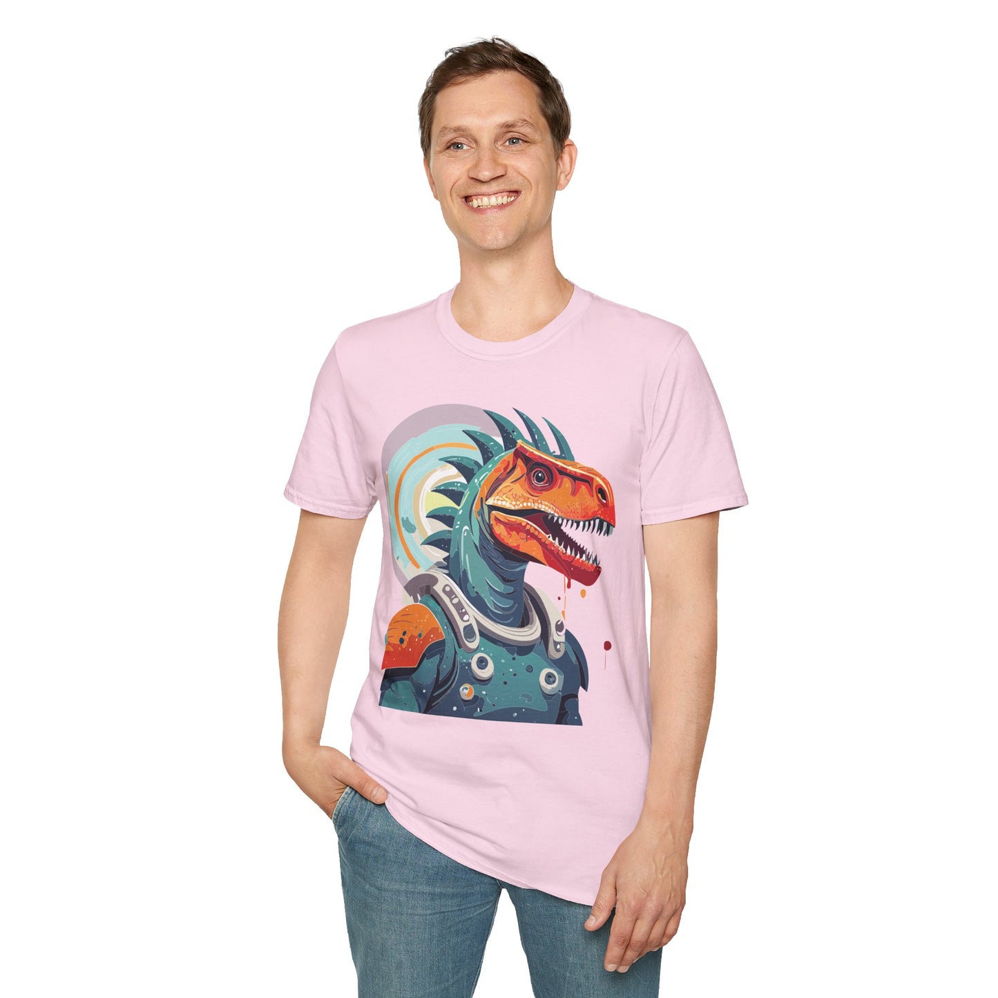 Unisex Gildan Softstyle 64000 Alien T Shirt With Cosmos Space Alien Art Graphic Tee