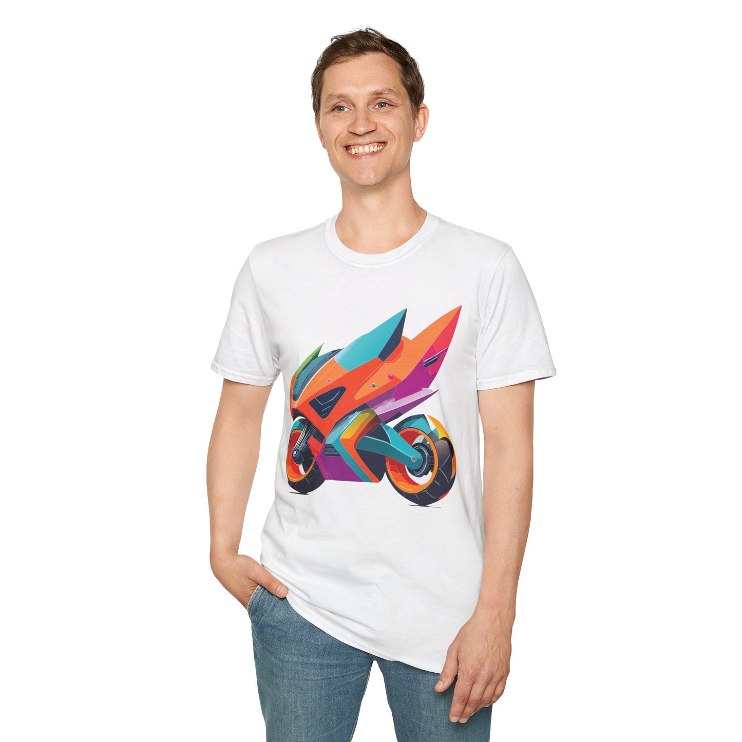 Unisex Bike T Shirt Moto Shirt Motorcycle MTB T Shirt 100 Percent Cotton Softstyle