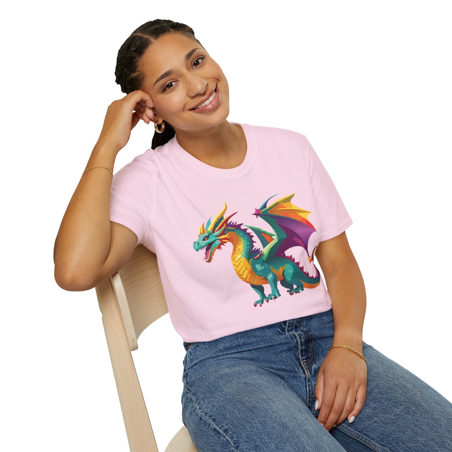 Dragon T Shirt Unisex Short Sleeve Art Design Gildan Softstyle Cotton Tee For Animal Lovers