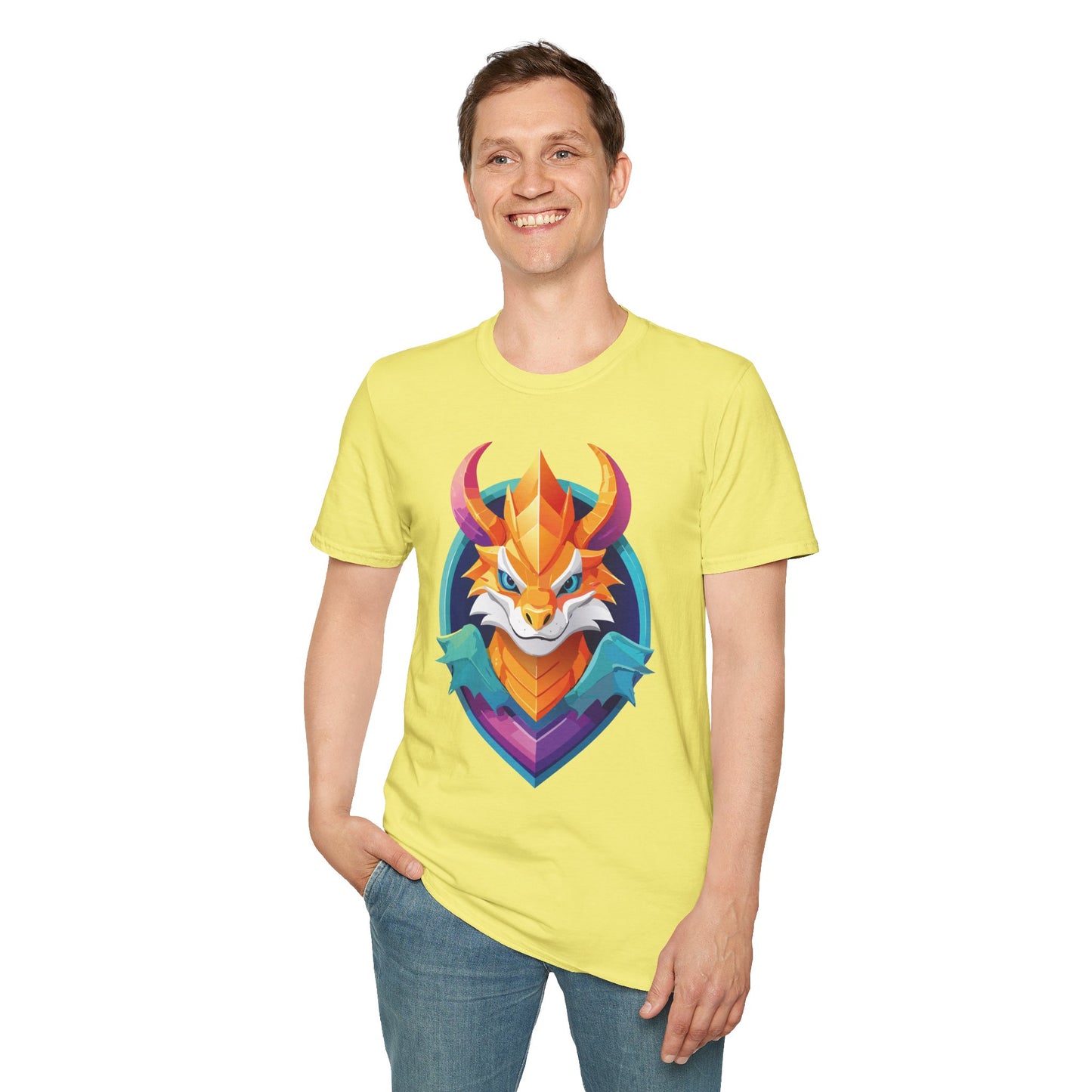 Dragon T Shirt Unisex Gildan Softstyle 64000 Comfortable Cotton Tee With Animal Design