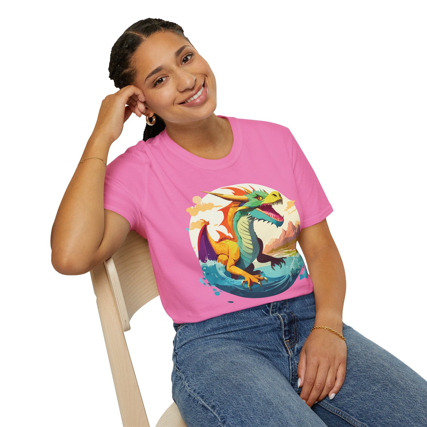 Dragon T Shirt Unisex Animal Print Dragon Shirt Gildan Softstyle Cotton Tee 64000