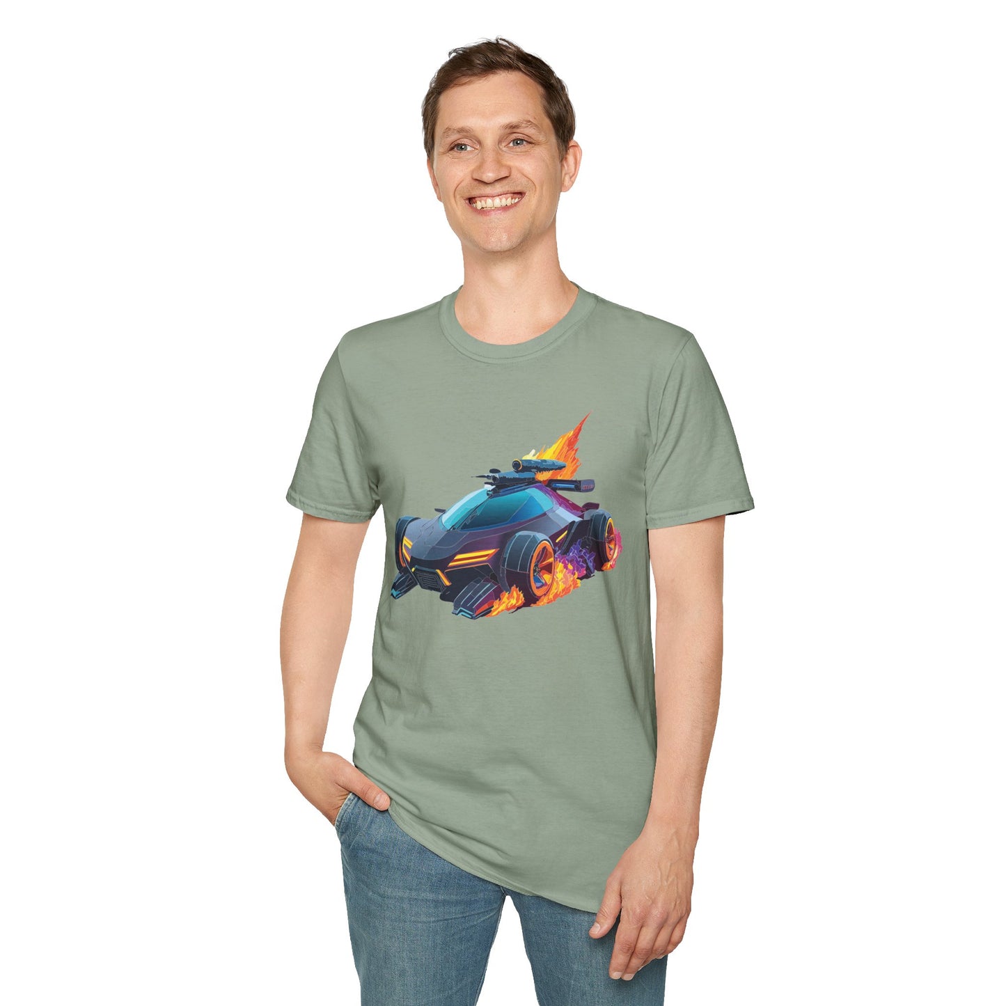 Unisex Car T Shirt Hot Wheels Cars Shirt 100 Percent Ring Spun Cotton Gildan Softstyle Tee