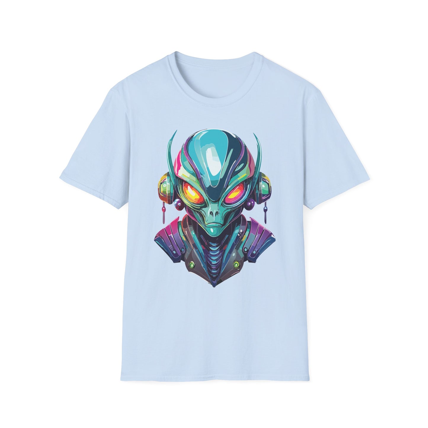 Alien Cosmos Unisex Cotton T Shirt With Alien Artwork Softstyle Ring Spun Cotton 64000