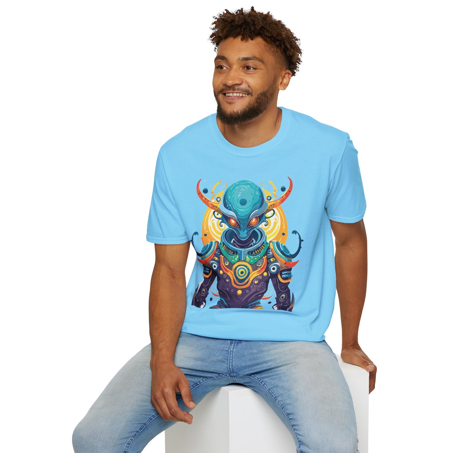 Alien T Shirt Cosmos Shirt Unisex Short Sleeve Tee With Alien Art Design Ring Spun Cotton