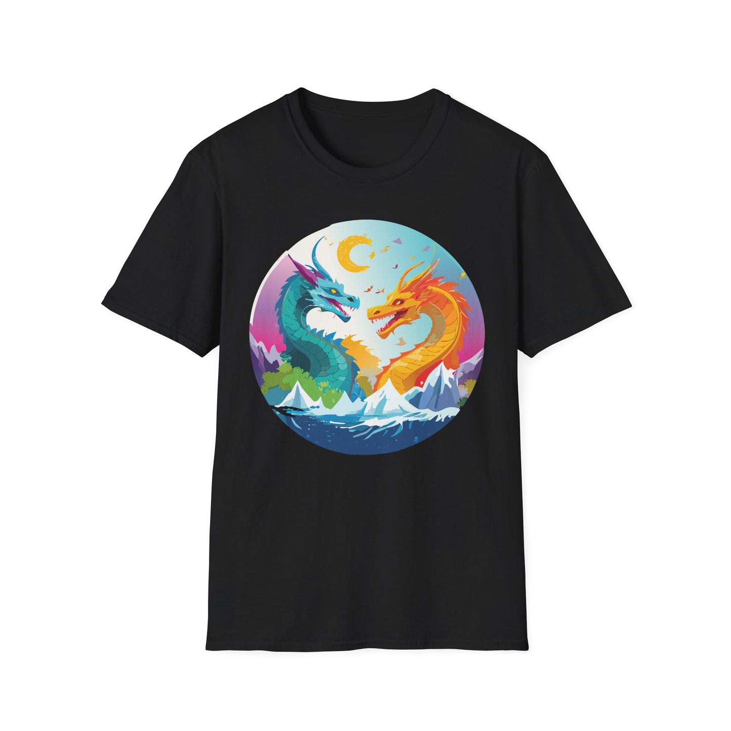 Dragon T Shirt Unisex Gildan Softstyle 64000 Tee Dragon Artwork Animal Print Shirt