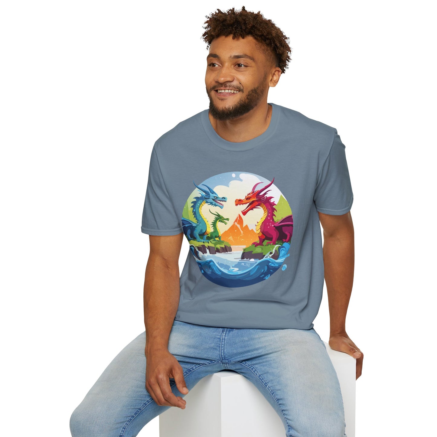 Dragon T Shirt Unisex Dragon Tee 100 Percent Ring Spun Cotton Softstyle Comfort Fit