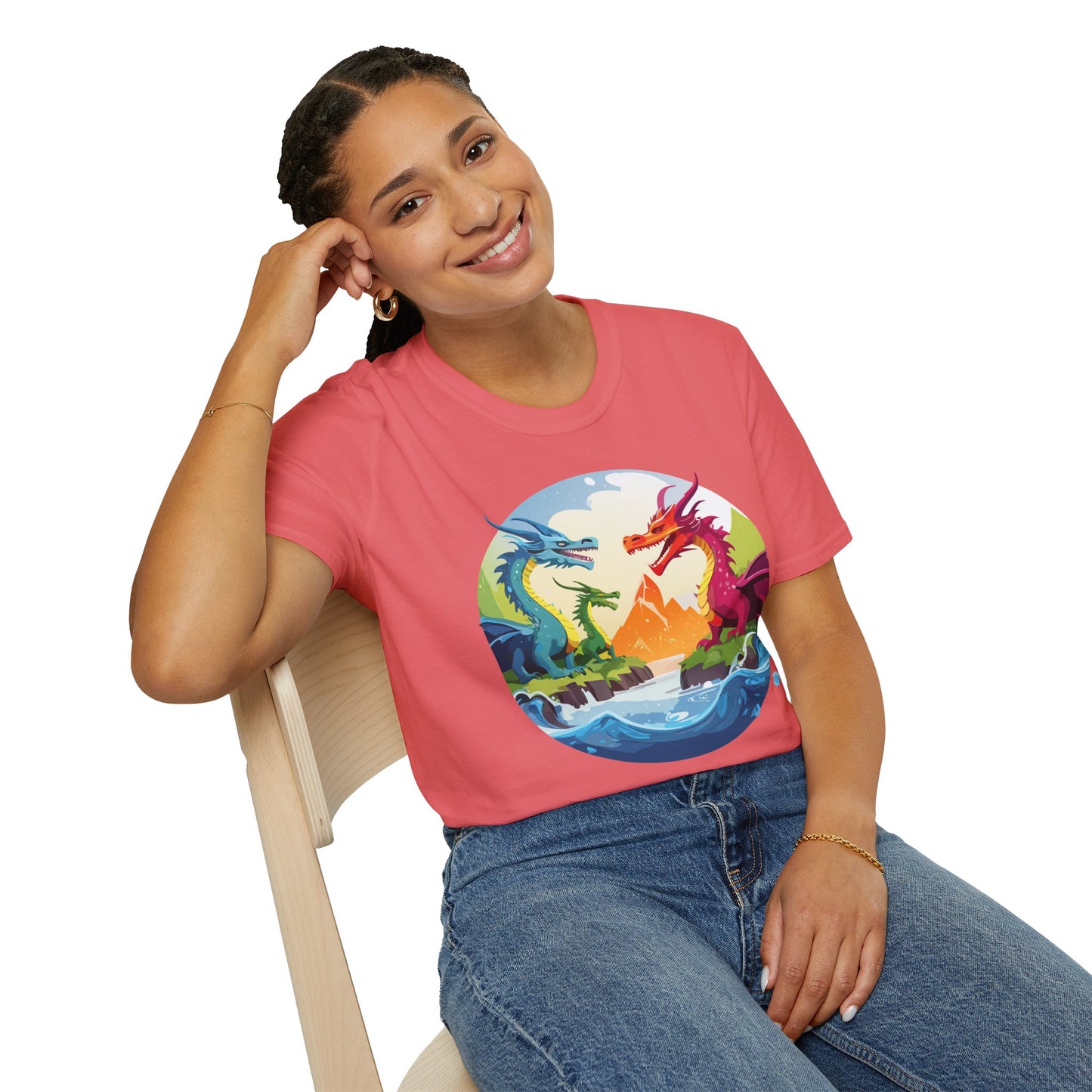 Dragon T Shirt Unisex Dragon Tee 100 Percent Ring Spun Cotton Softstyle Comfort Fit