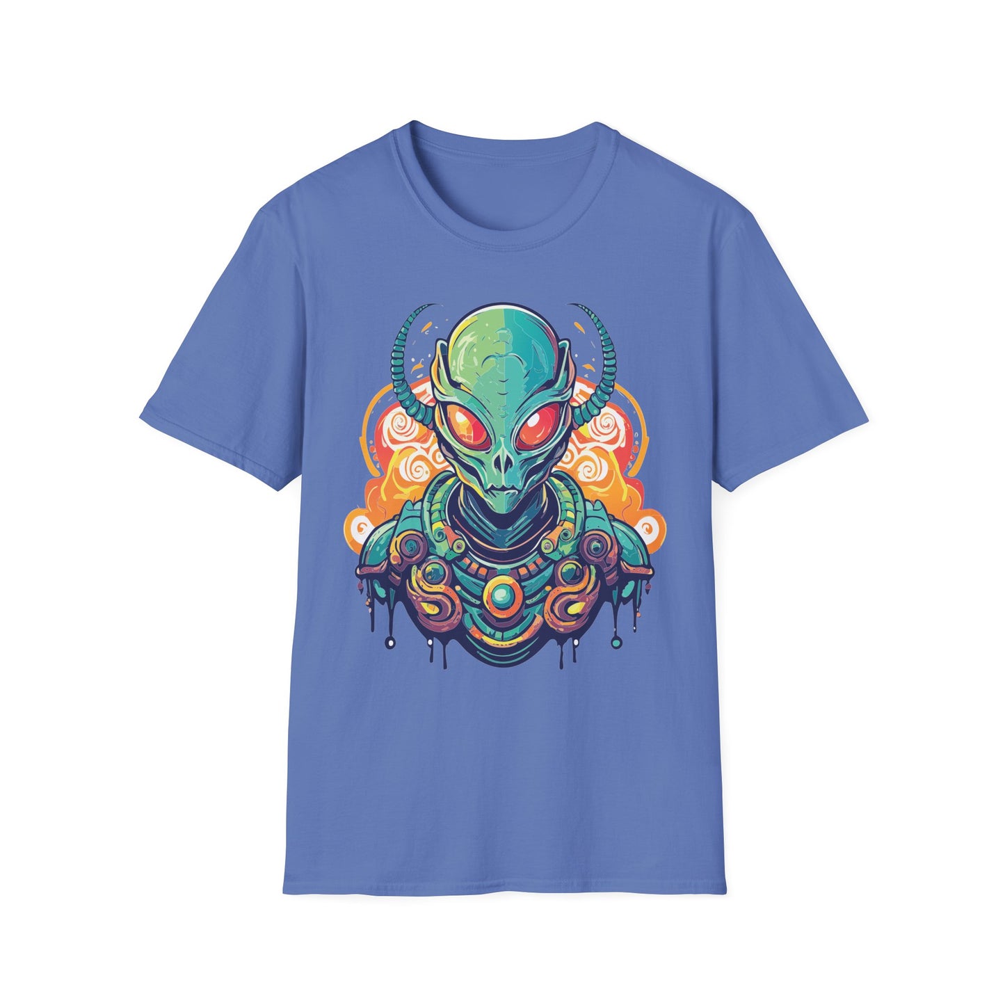 Cosmos Alien T Shirt Unisex Softstyle Cotton Tee With Space Artwork Graphic Design