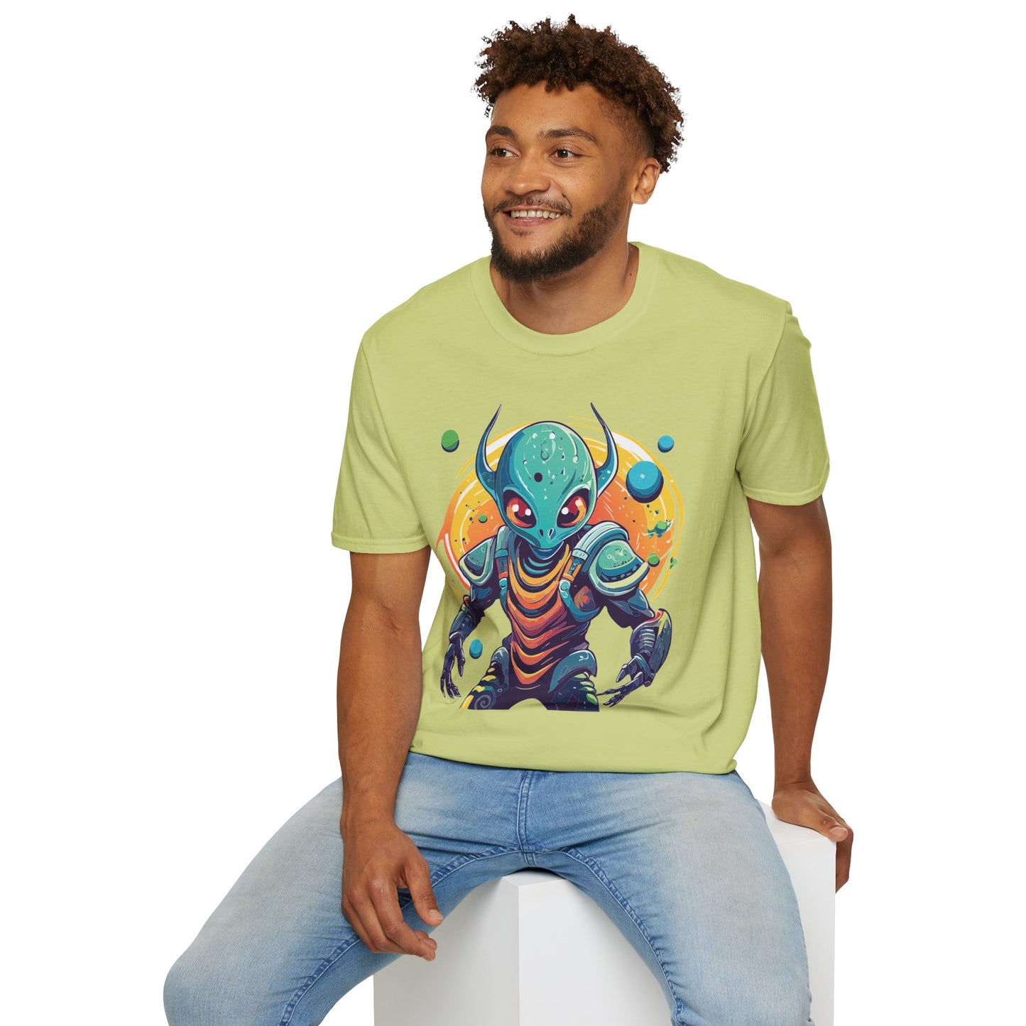 Alien Cosmos Shirt Unisex Softstyle Tee With Alien Art Design Space Theme Graphic Tee