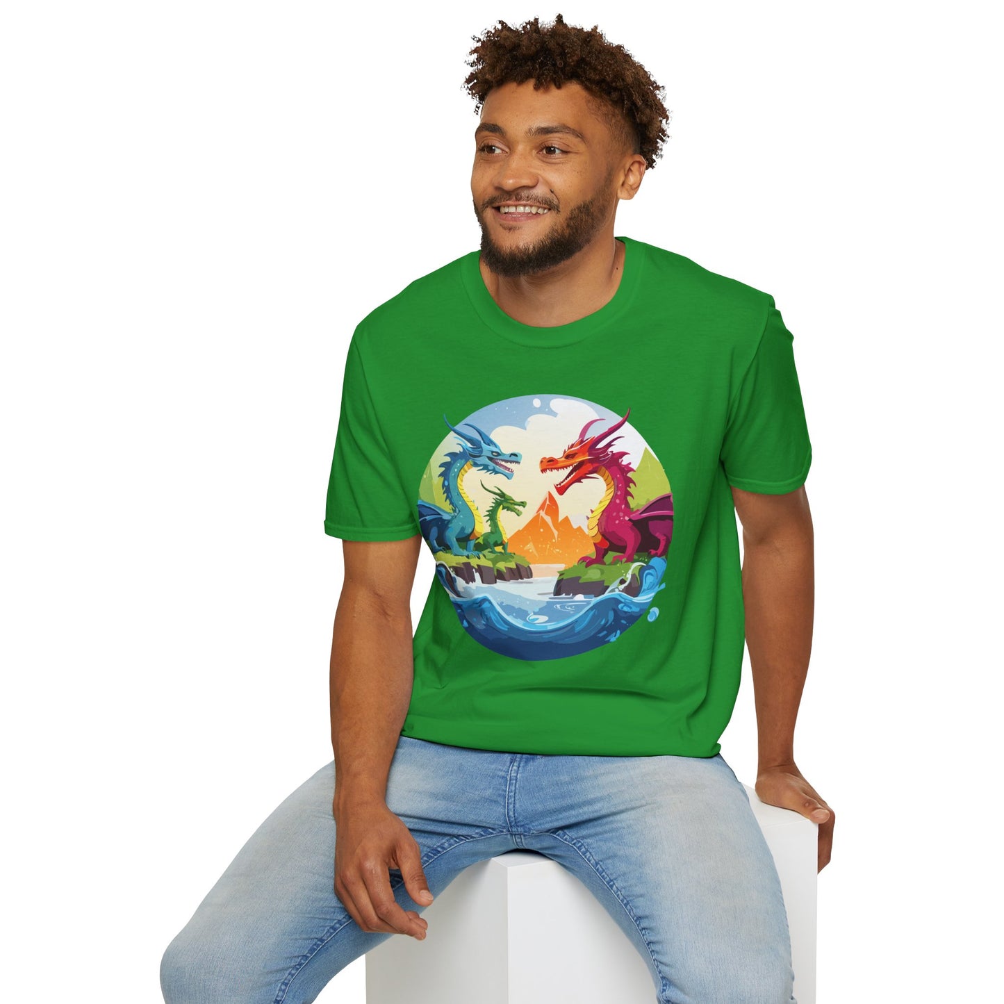 Dragon T Shirt Unisex Dragon Tee 100 Percent Ring Spun Cotton Softstyle Comfort Fit