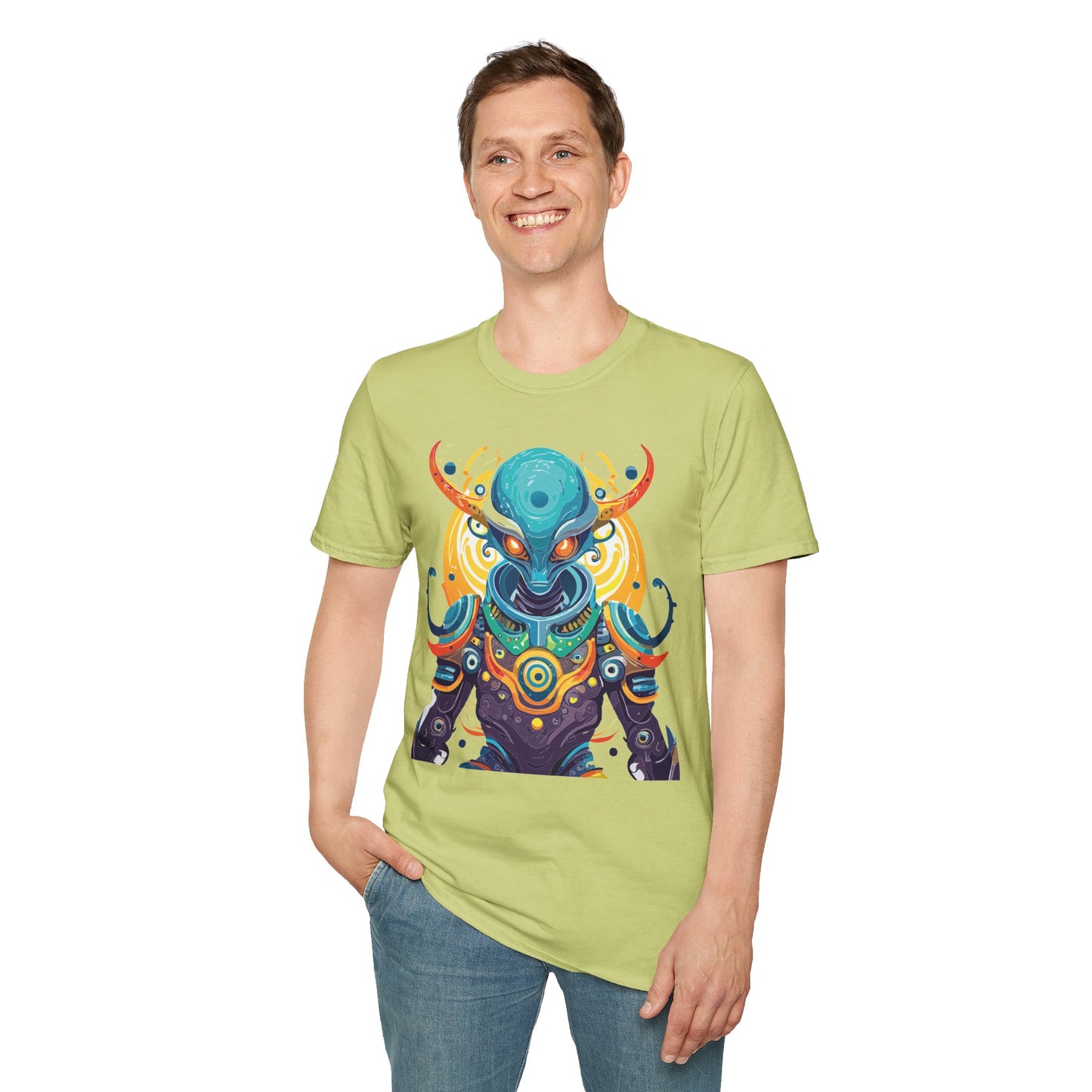 Alien T Shirt Cosmos Shirt Unisex Short Sleeve Tee With Alien Art Design Ring Spun Cotton