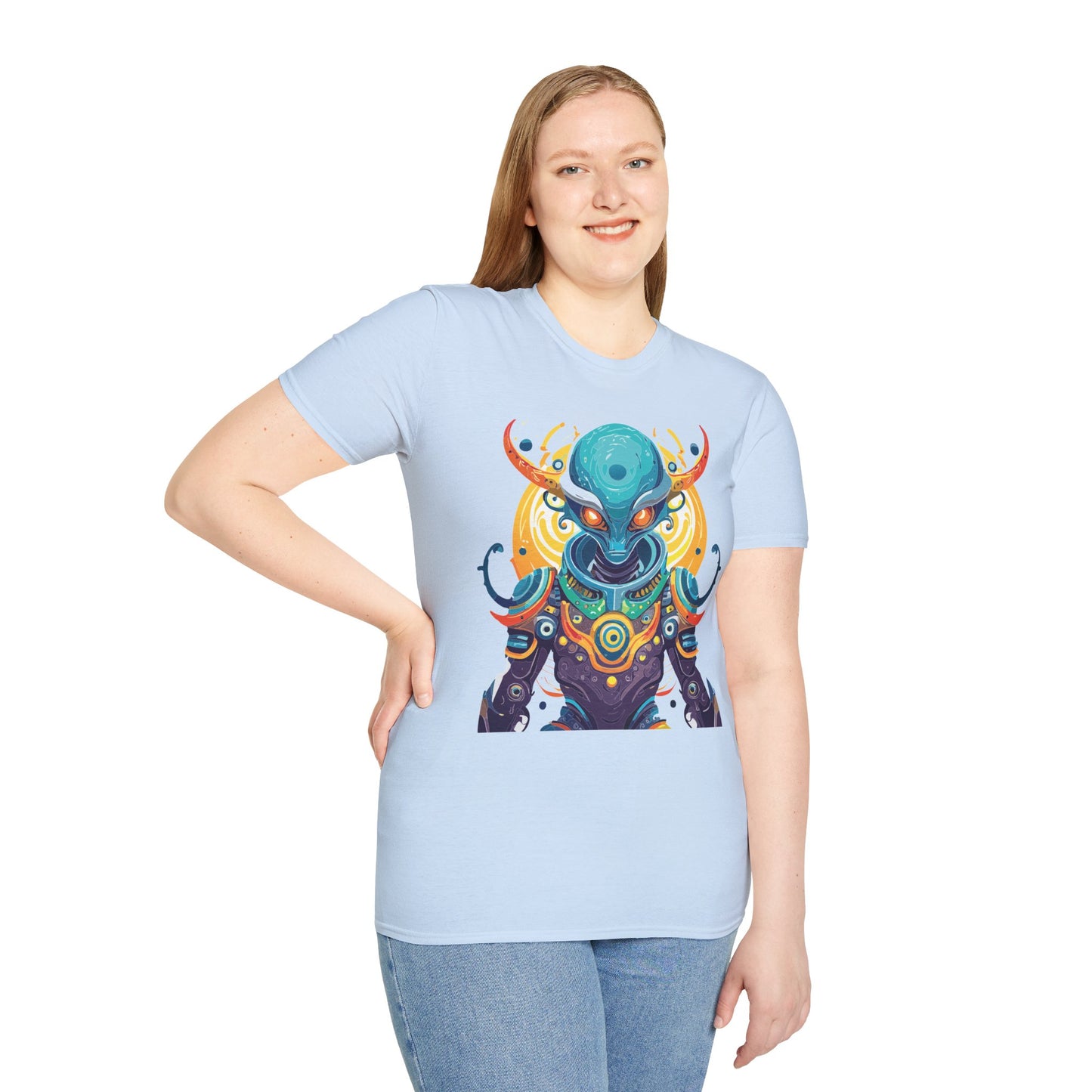 Alien T Shirt Cosmos Shirt Unisex Short Sleeve Tee With Alien Art Design Ring Spun Cotton
