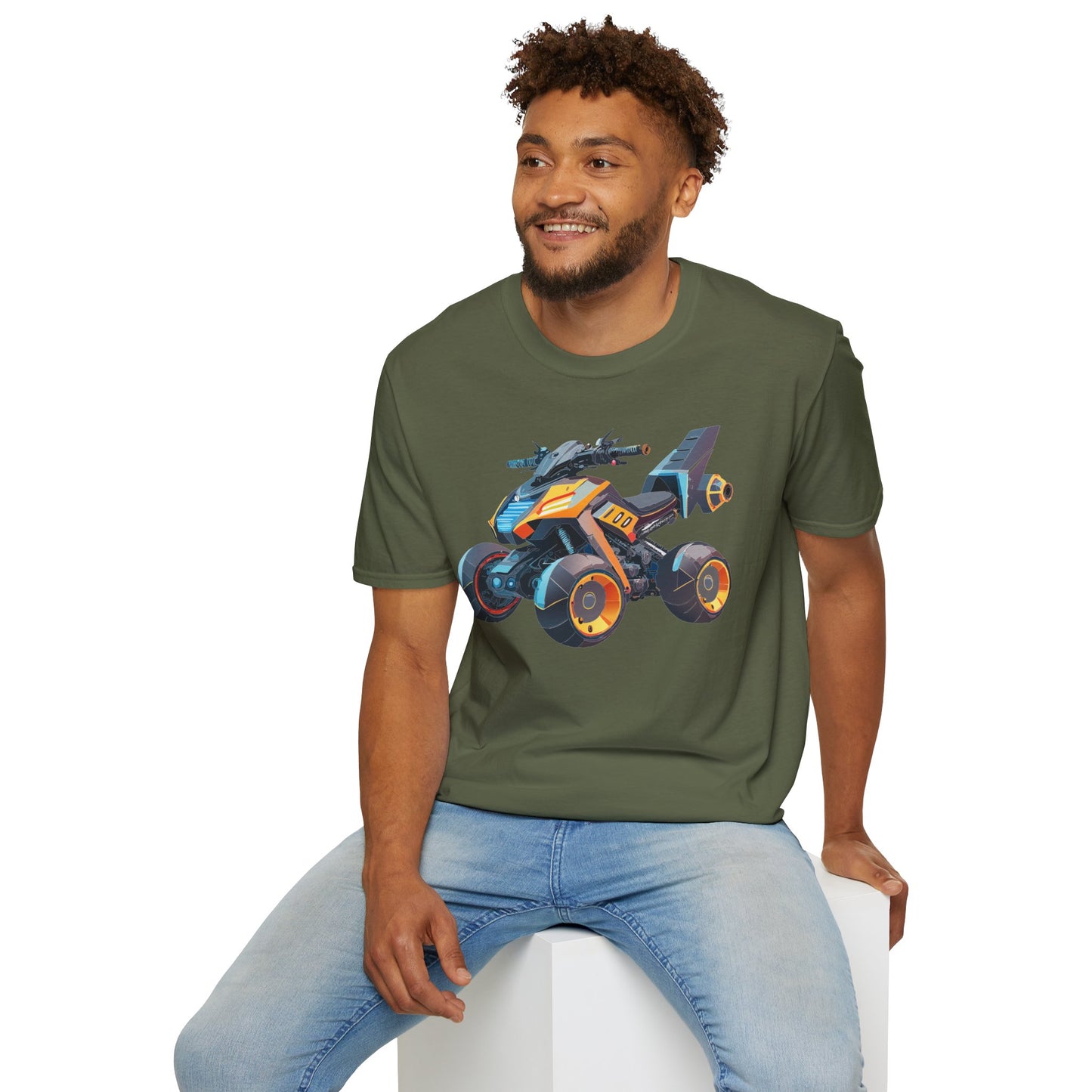 Unisex Bike T Shirt Moto Shirt With Motorcycle Design MTB Tee For Riders One Hundred Percent Cotton