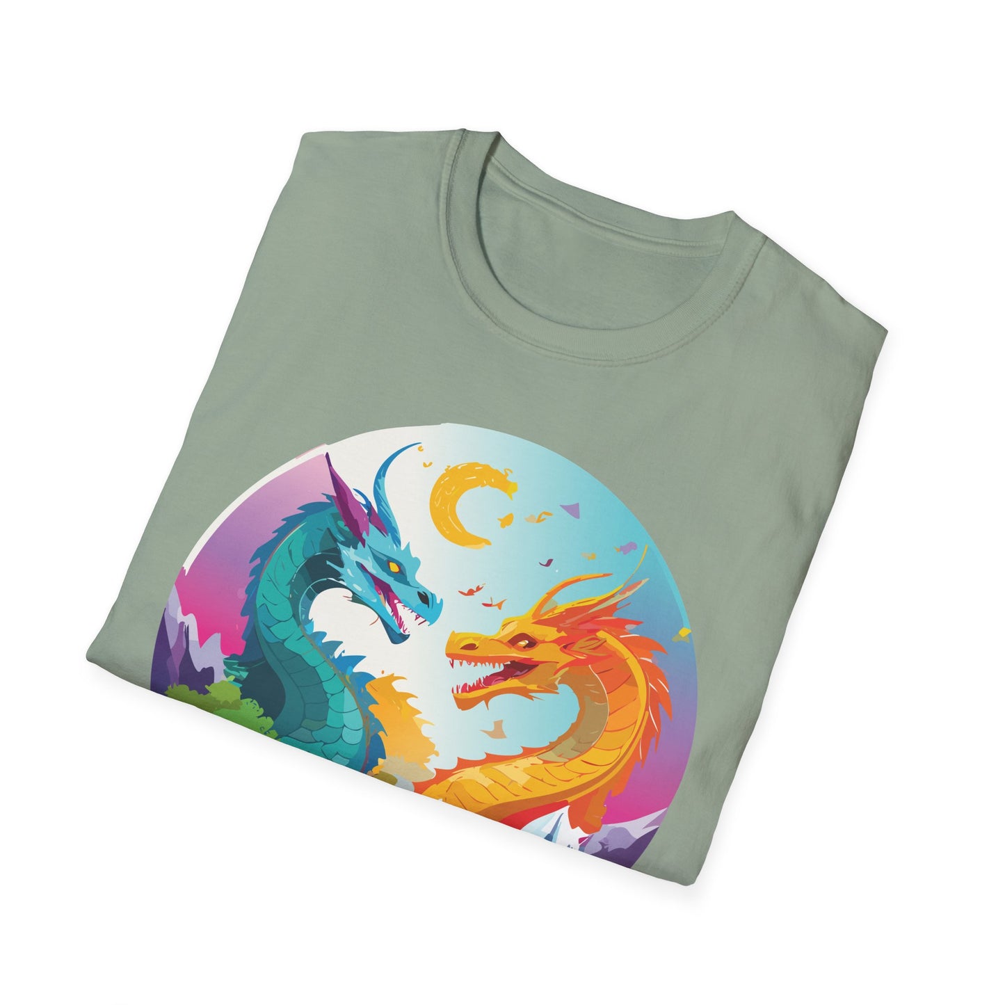 Dragon T Shirt Unisex Gildan Softstyle 64000 Tee Dragon Artwork Animal Print Shirt