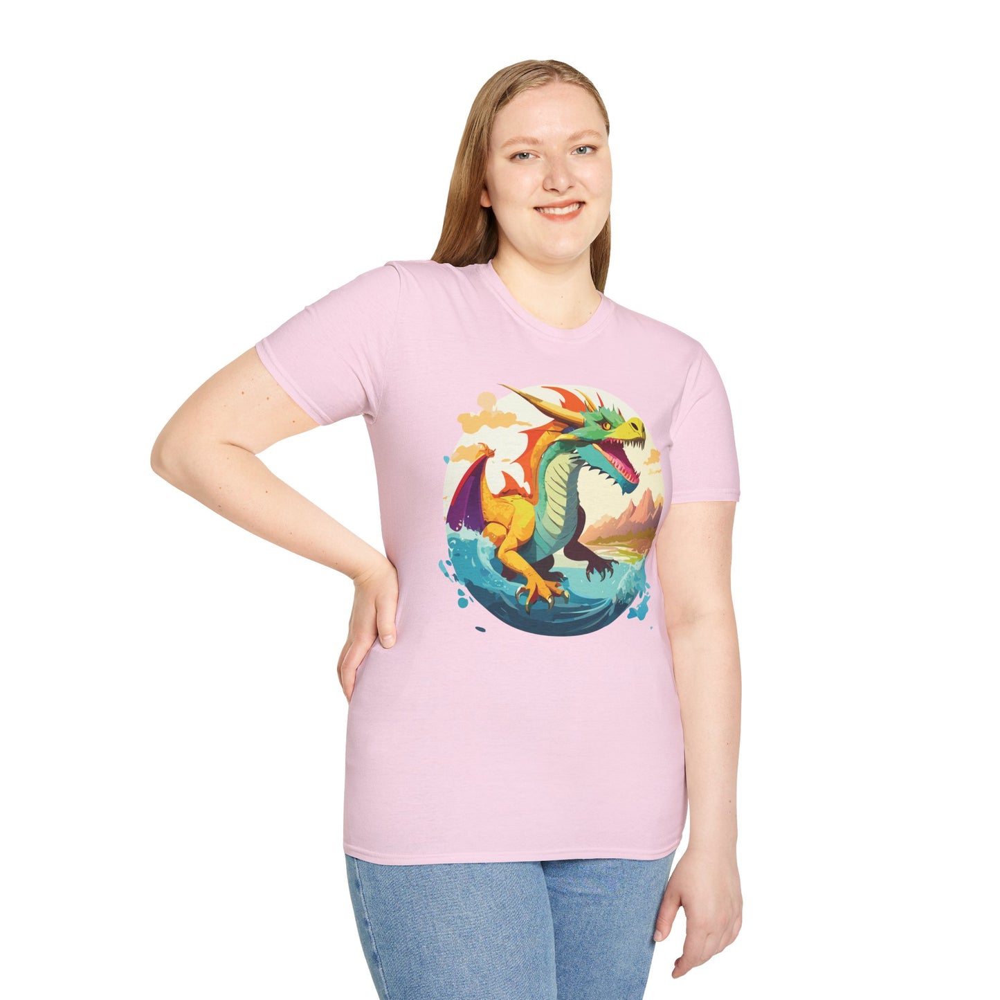 Dragon T Shirt Unisex Animal Print Dragon Shirt Gildan Softstyle Cotton Tee 64000
