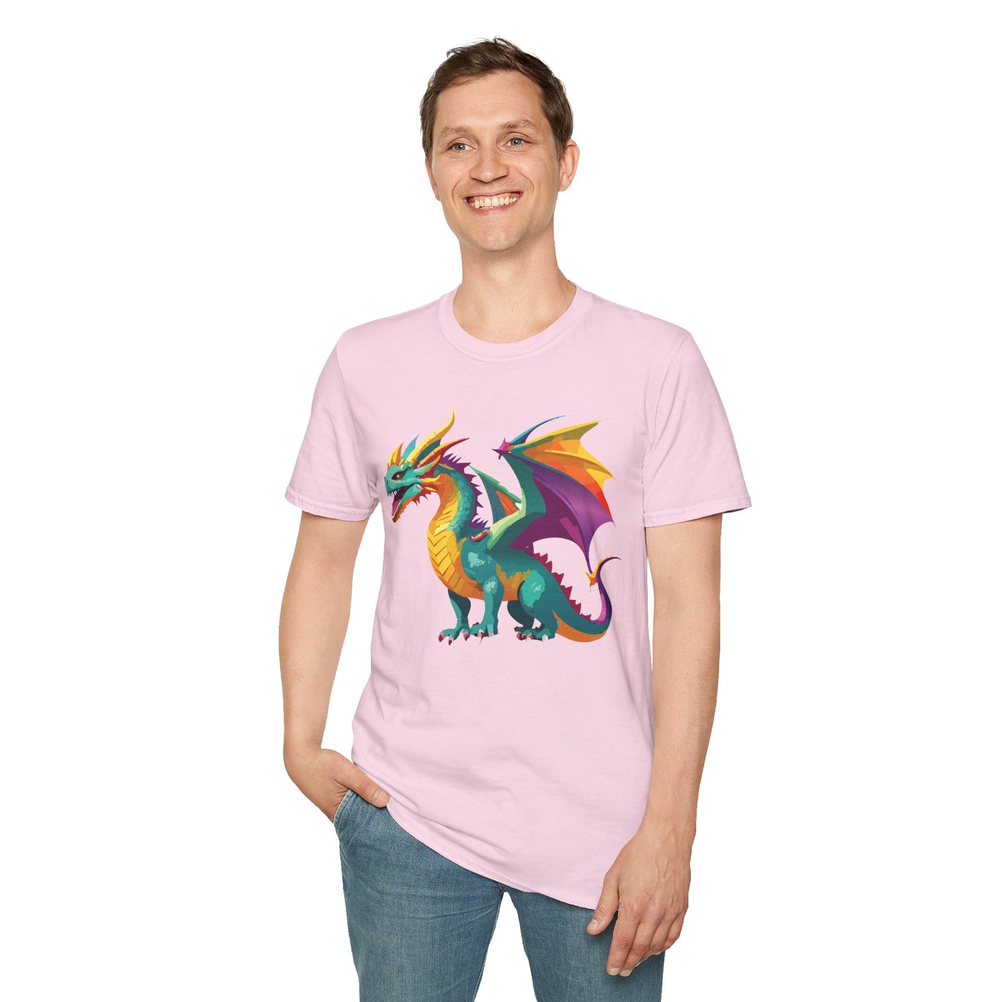 Dragon T Shirt Unisex Short Sleeve Art Design Gildan Softstyle Cotton Tee For Animal Lovers