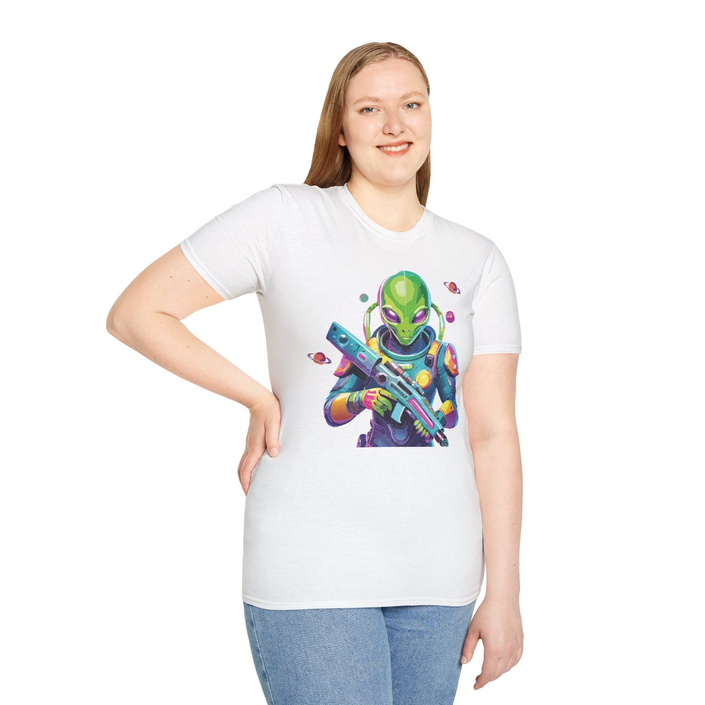 Alien Cosmos T Shirt Unisex Gildan Softstyle 64000 Art Design Tee For Everyday Comfort