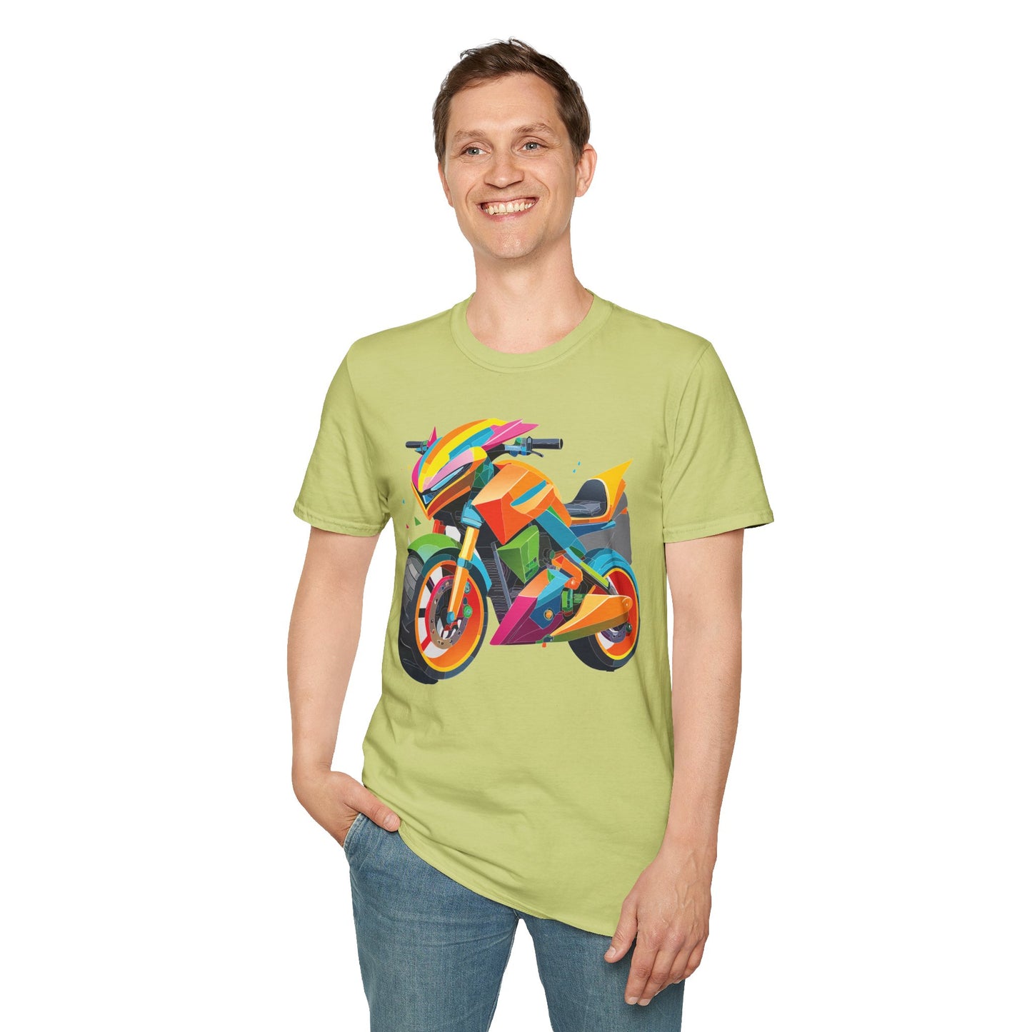Unisex Bike T Shirt Moto Shirt MTB T Shirt With Art Design Softstyle Cotton Tee For Enthusiasts