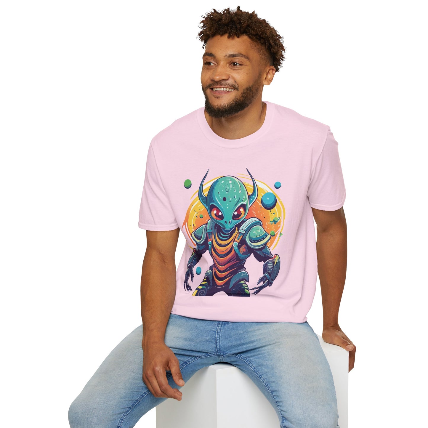 Alien Cosmos Shirt Unisex Softstyle Tee With Alien Art Design Space Theme Graphic Tee