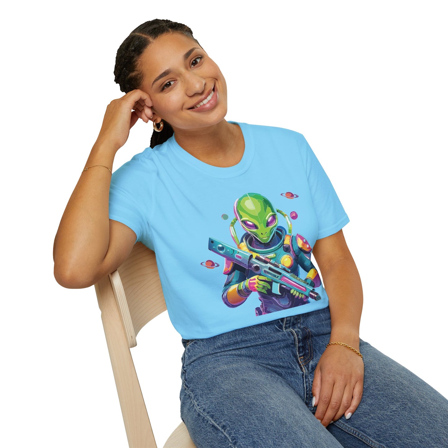 Alien Cosmos T Shirt Unisex Gildan Softstyle 64000 Art Design Tee For Everyday Comfort