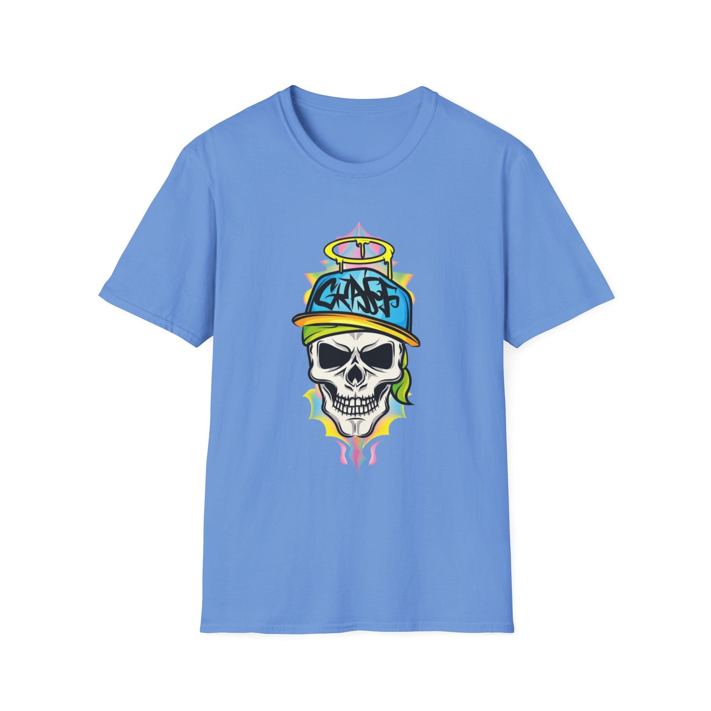 Unisex Skull Graphic Tee Shirt With Skeleton Design Softstyle 64000 100 Percent Ring Spun Cotton