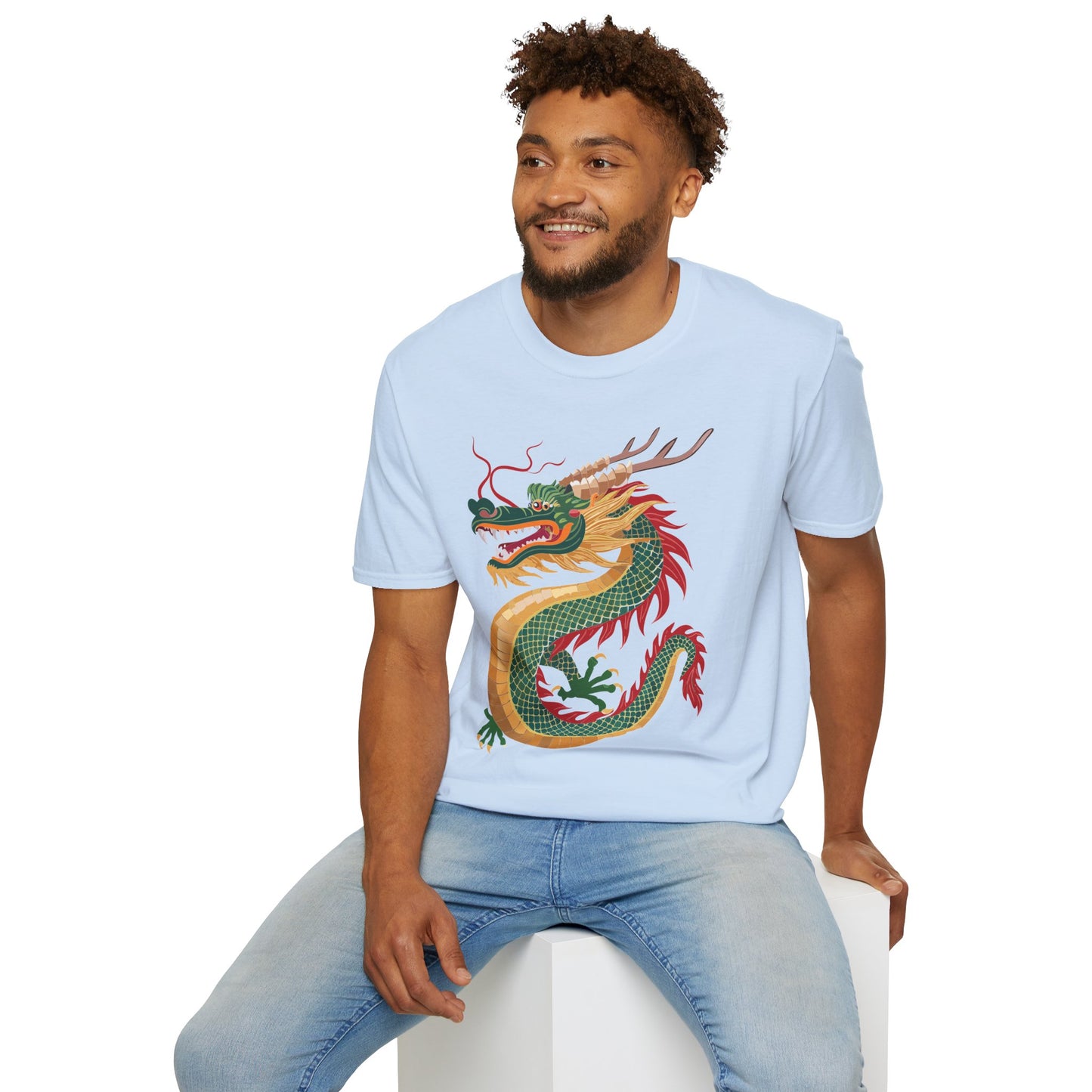 Dragon T Shirt Unisex Dragon Shirt With Animal Art Design Gildan Softstyle 64000 Tee