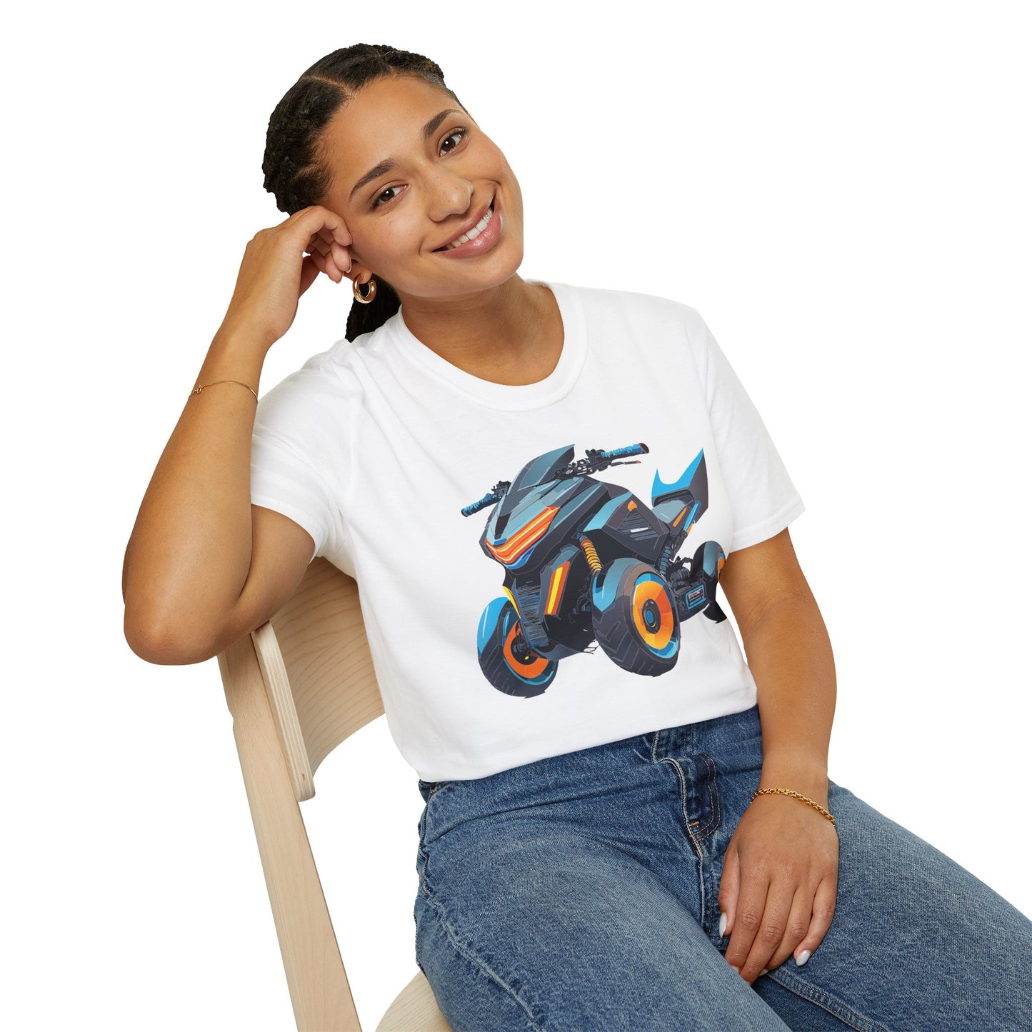 Unisex Motorcycle Art Design T Shirt Softstyle 64000 MTB Graphic Tee For Riders