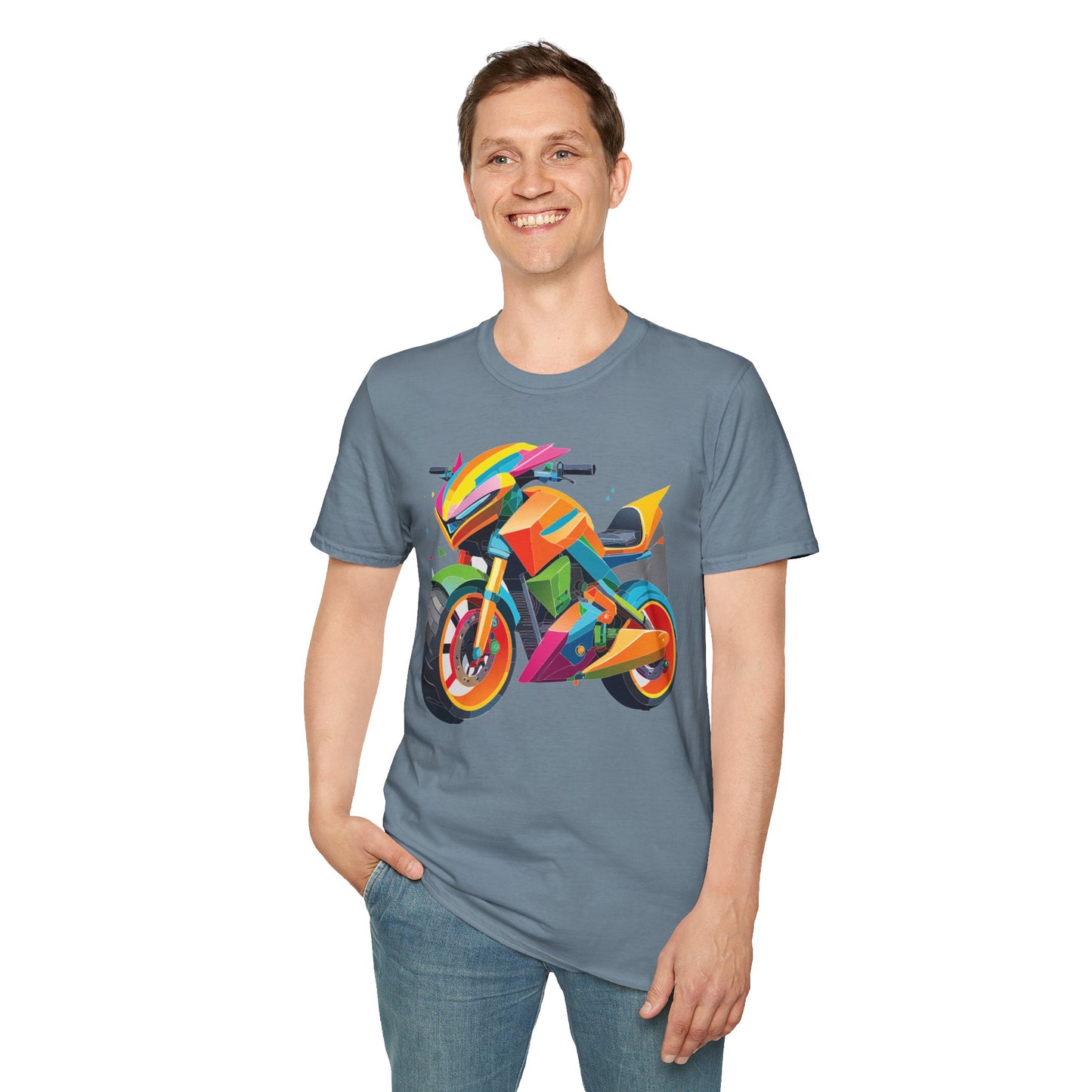 Unisex Bike T Shirt Moto Shirt MTB T Shirt With Art Design Softstyle Cotton Tee For Enthusiasts
