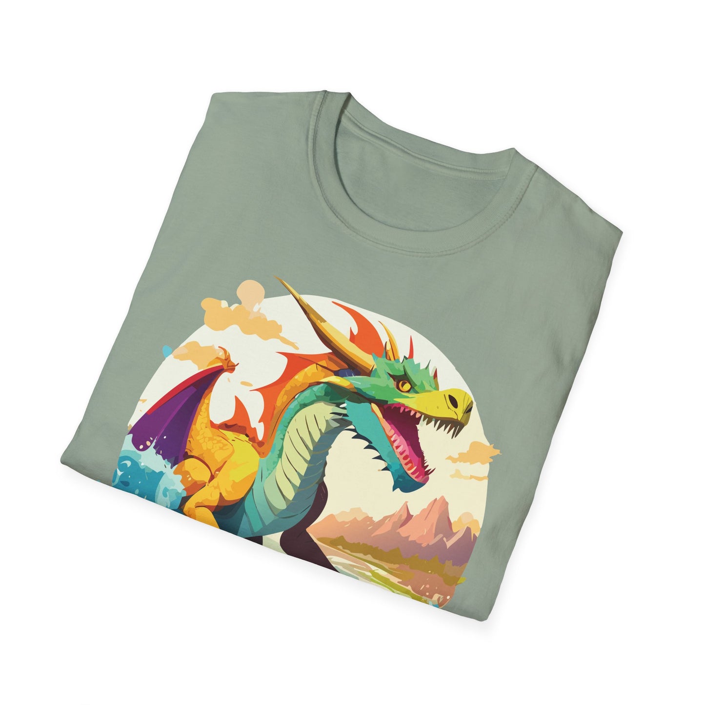 Dragon T Shirt Unisex Animal Print Dragon Shirt Gildan Softstyle Cotton Tee 64000