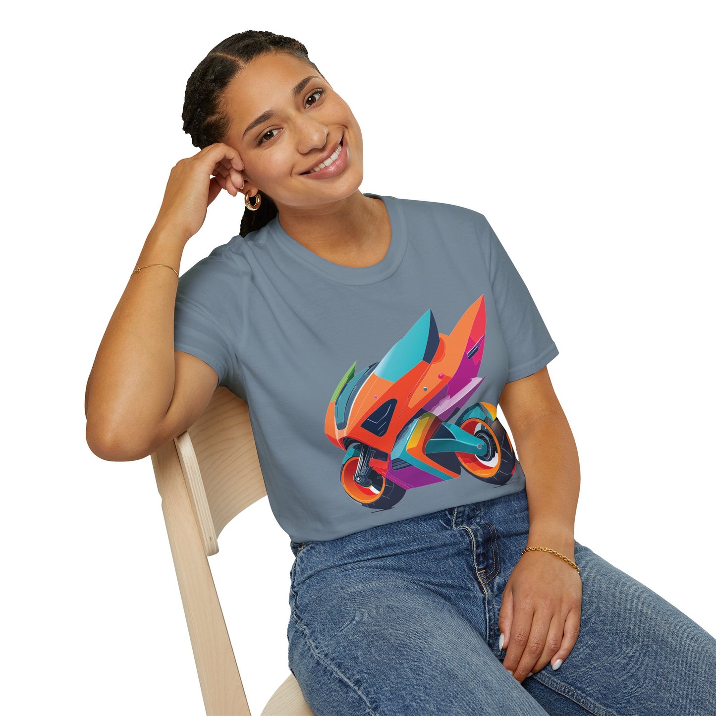 Unisex Bike T Shirt Moto Shirt Motorcycle MTB T Shirt 100 Percent Cotton Softstyle
