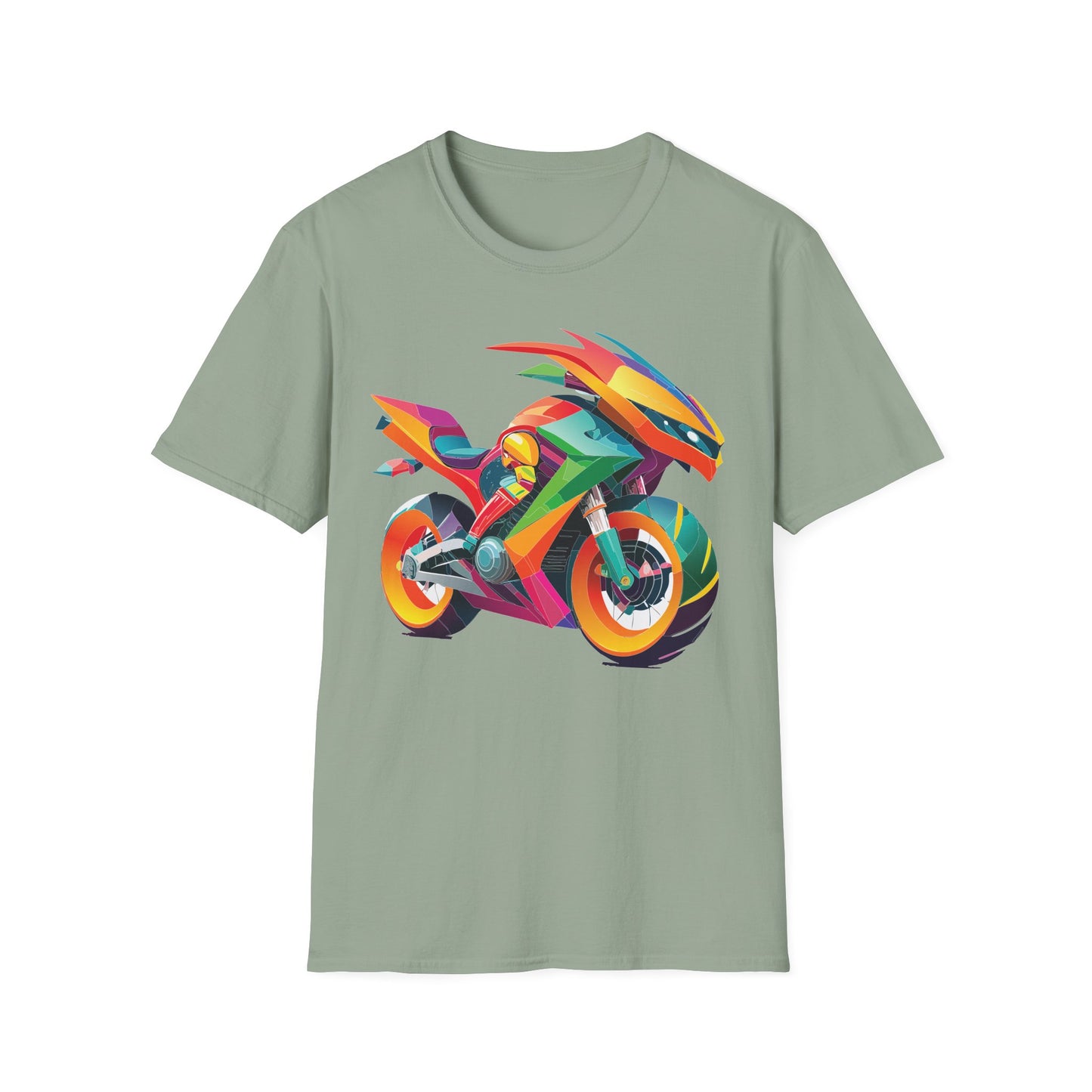 Unisex Bike T Shirt With Motorcycle Artwork Premium Cotton MTB Tee Softstyle 64000