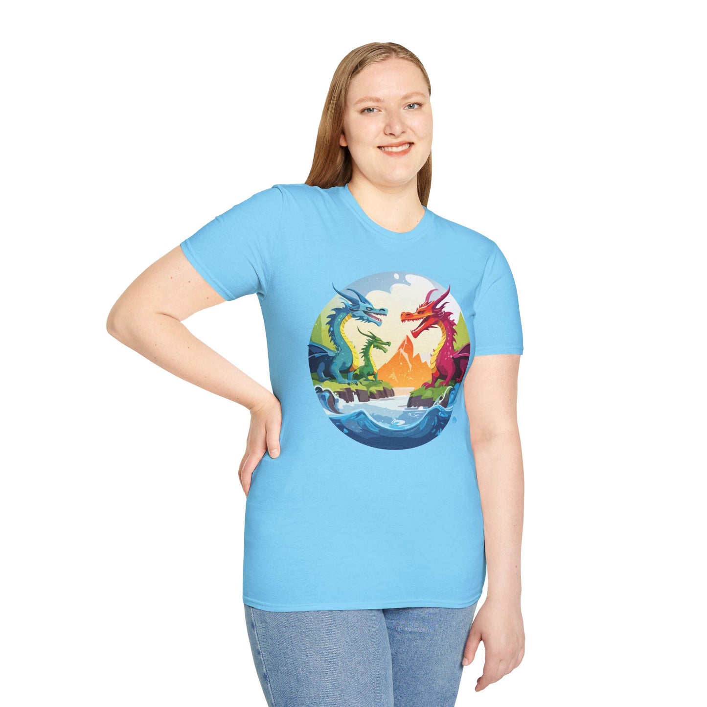 Dragon T Shirt Unisex Dragon Tee 100 Percent Ring Spun Cotton Softstyle Comfort Fit