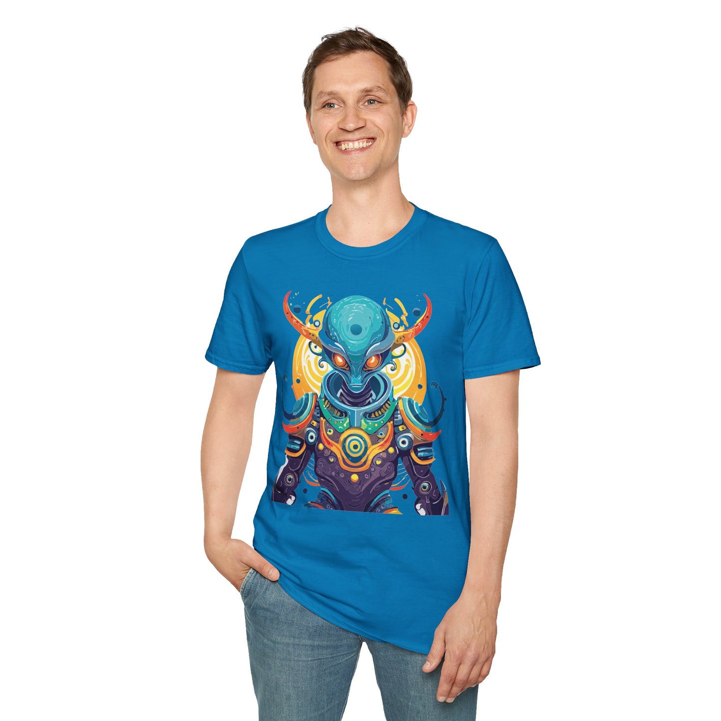 Alien T Shirt Cosmos Shirt Unisex Short Sleeve Tee With Alien Art Design Ring Spun Cotton