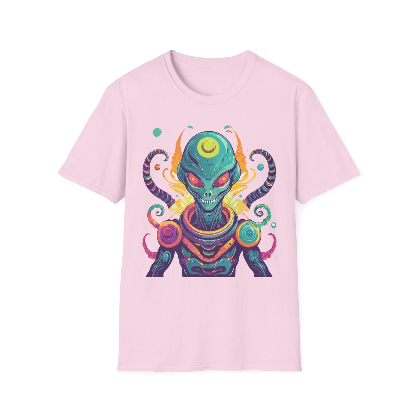 Alien Cosmos Unisex T Shirt With Aliens Design Gildan Softstyle 64000 Comfortable Lightweight Tee