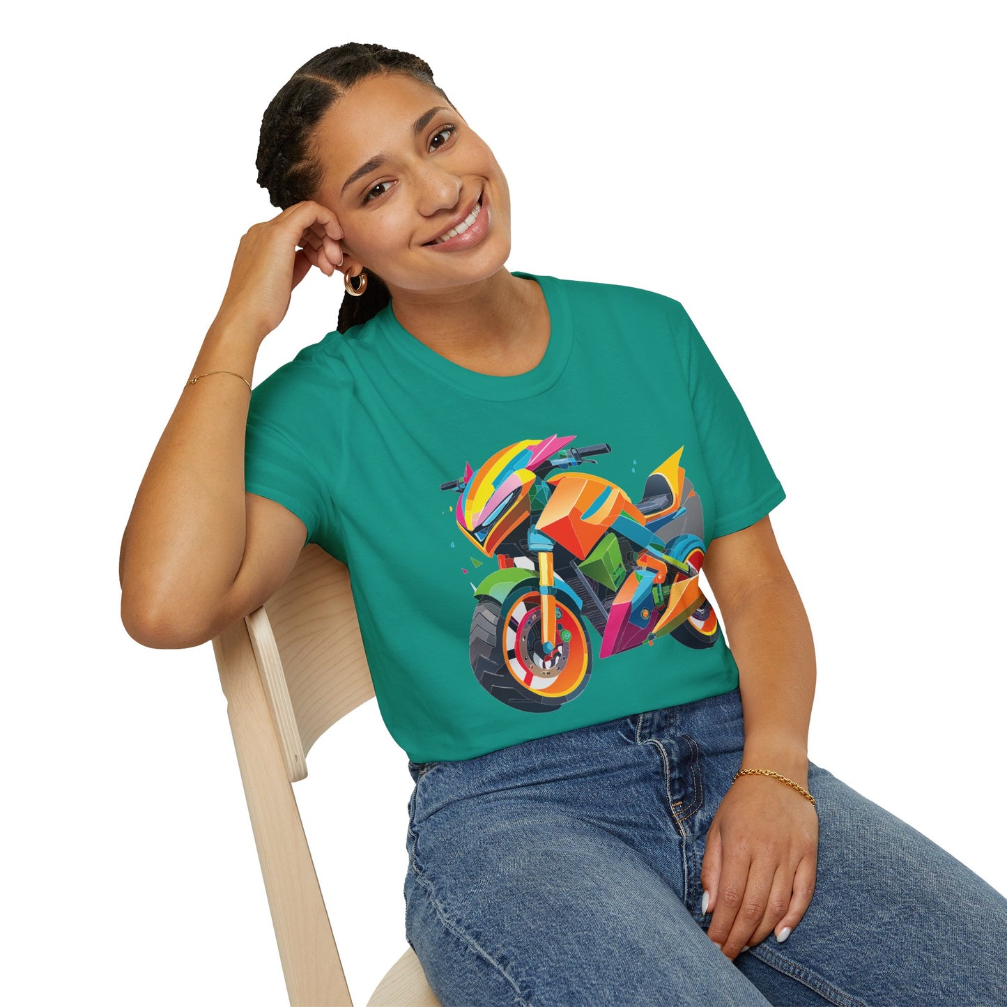 Unisex Bike T Shirt Moto Shirt MTB T Shirt With Art Design Softstyle Cotton Tee For Enthusiasts