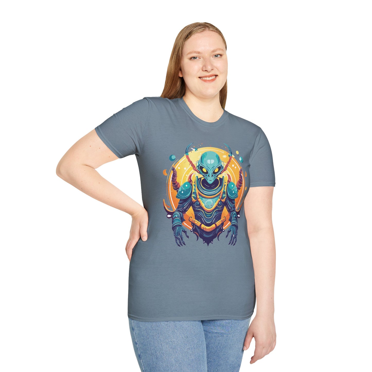 Cosmos Alien T Shirt Unisex Softstyle Short Sleeve Tee With Alien Art Design Artwork